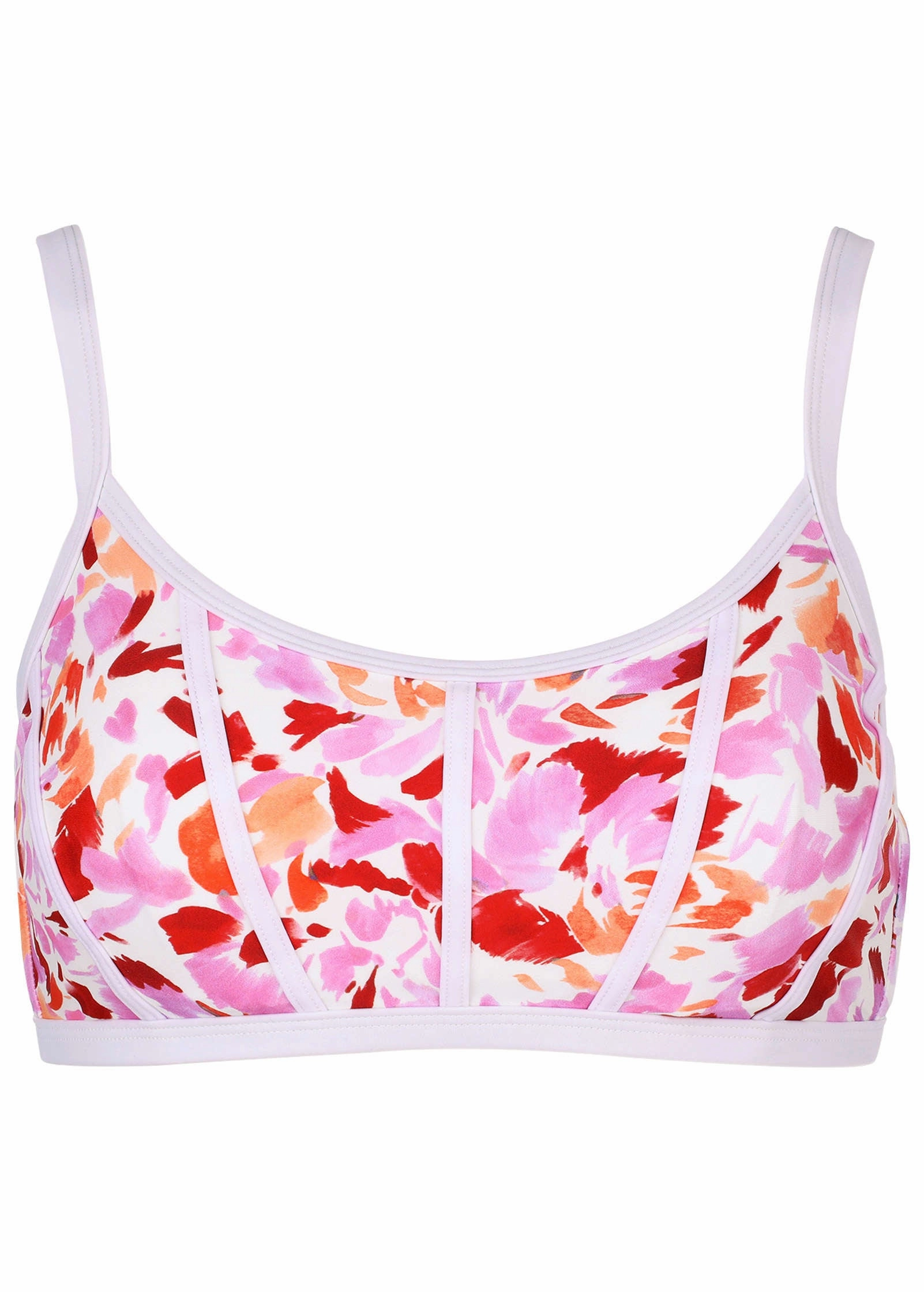 Seam Detail Oahu Underwire Top - Feathered Blooms