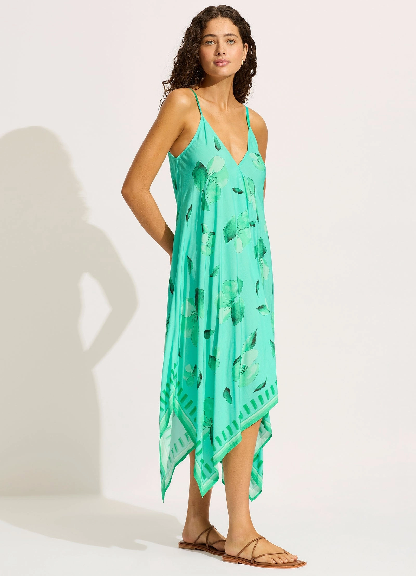 Secret Garden Scarf Midi Dress - Jade