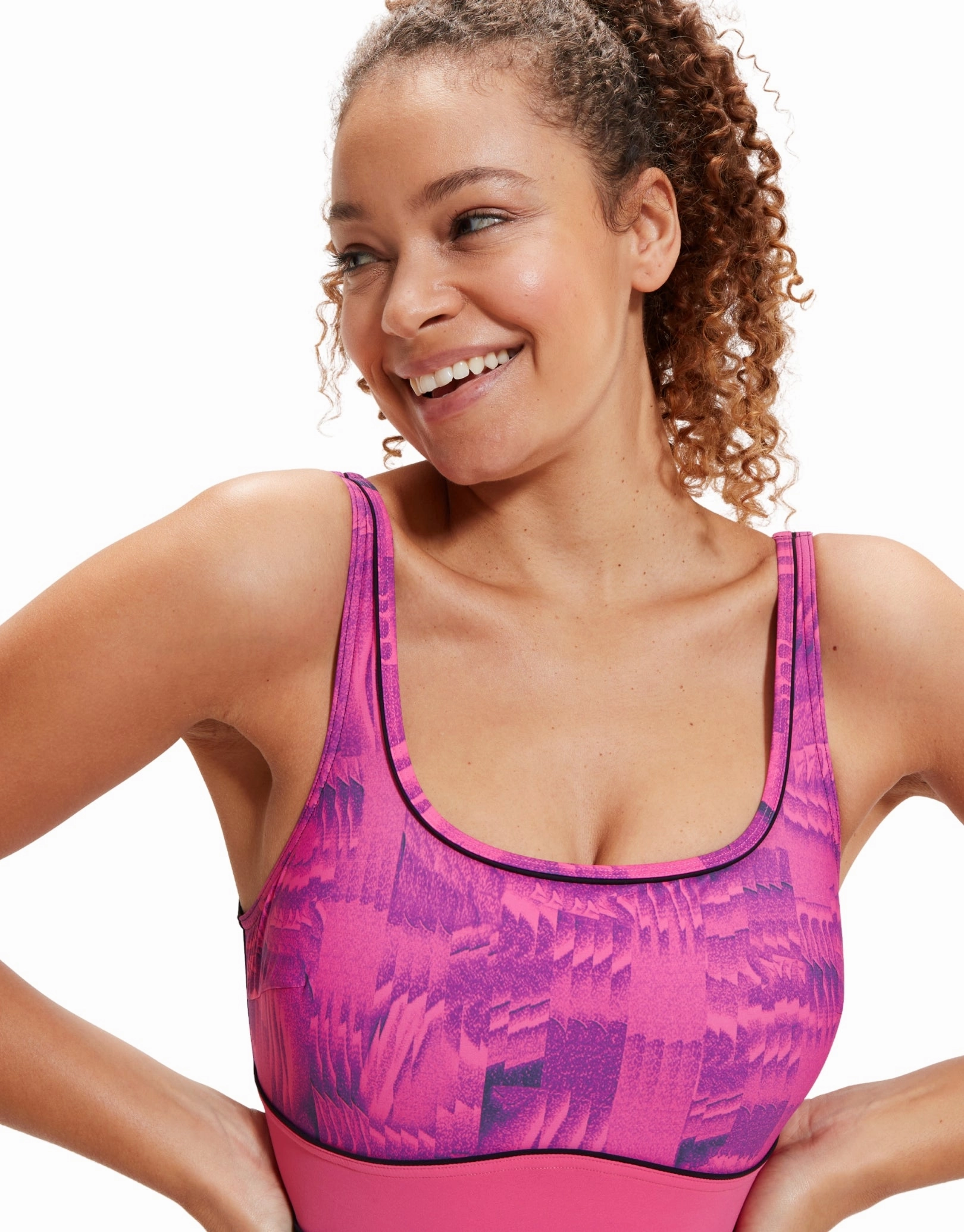 Shaping Contour Eclipse Printed Swimsuit - Black/Pink