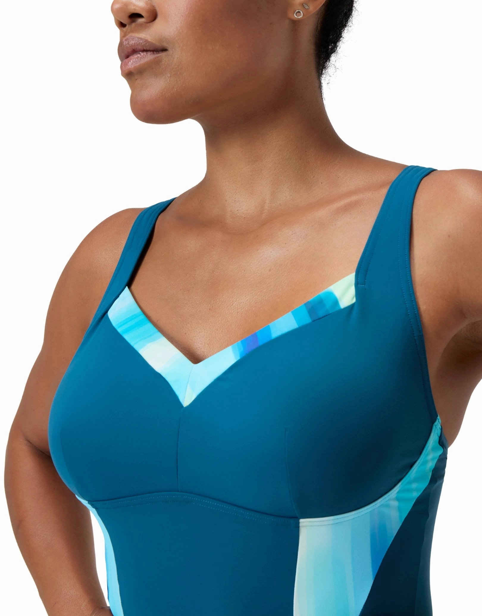 Shaping Printed LunaElustre Swimsuit - Dark Teal/Green