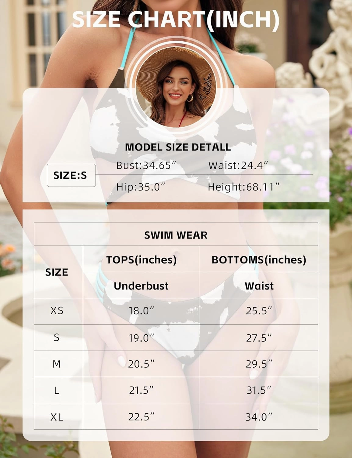 SHESHOW Bikini Sets for Women Cowgirl Style Two Piece Swimsuits Back Lace Up Mid Rise Sexy Bathing Suit Size XS-XL