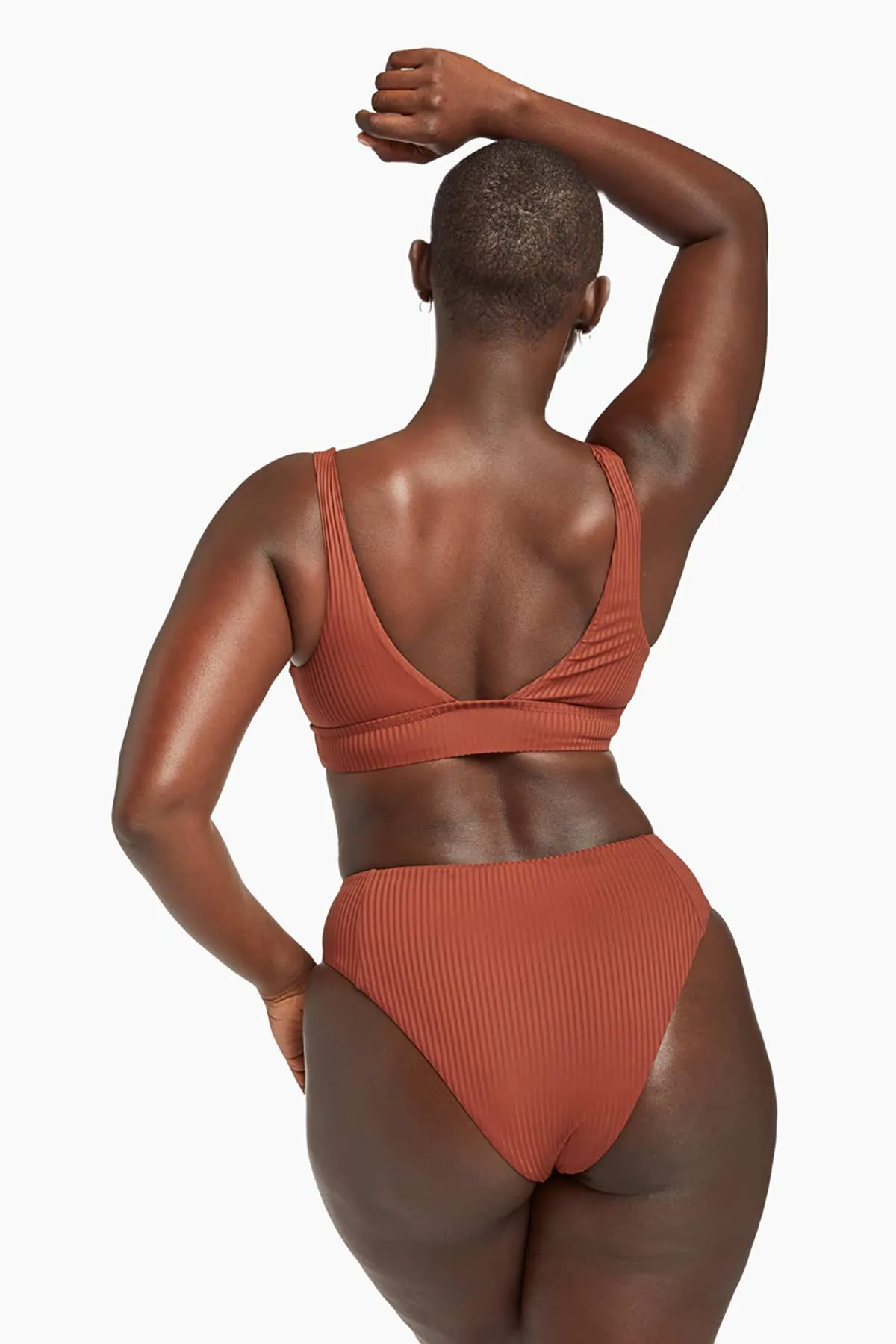 Sienna High Waist Bottom - Copper Brown EcoRib