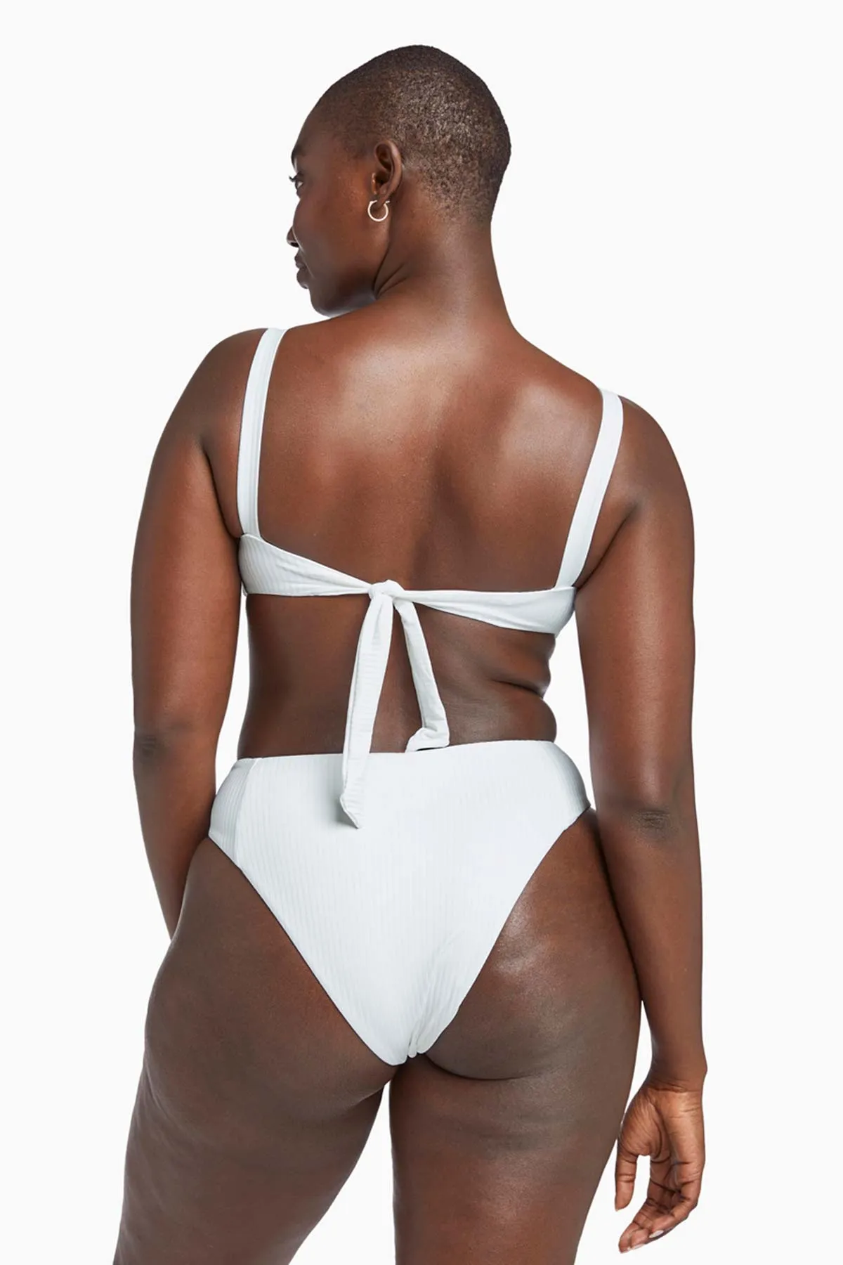 Sienna High Waist Bottom White EcoRib