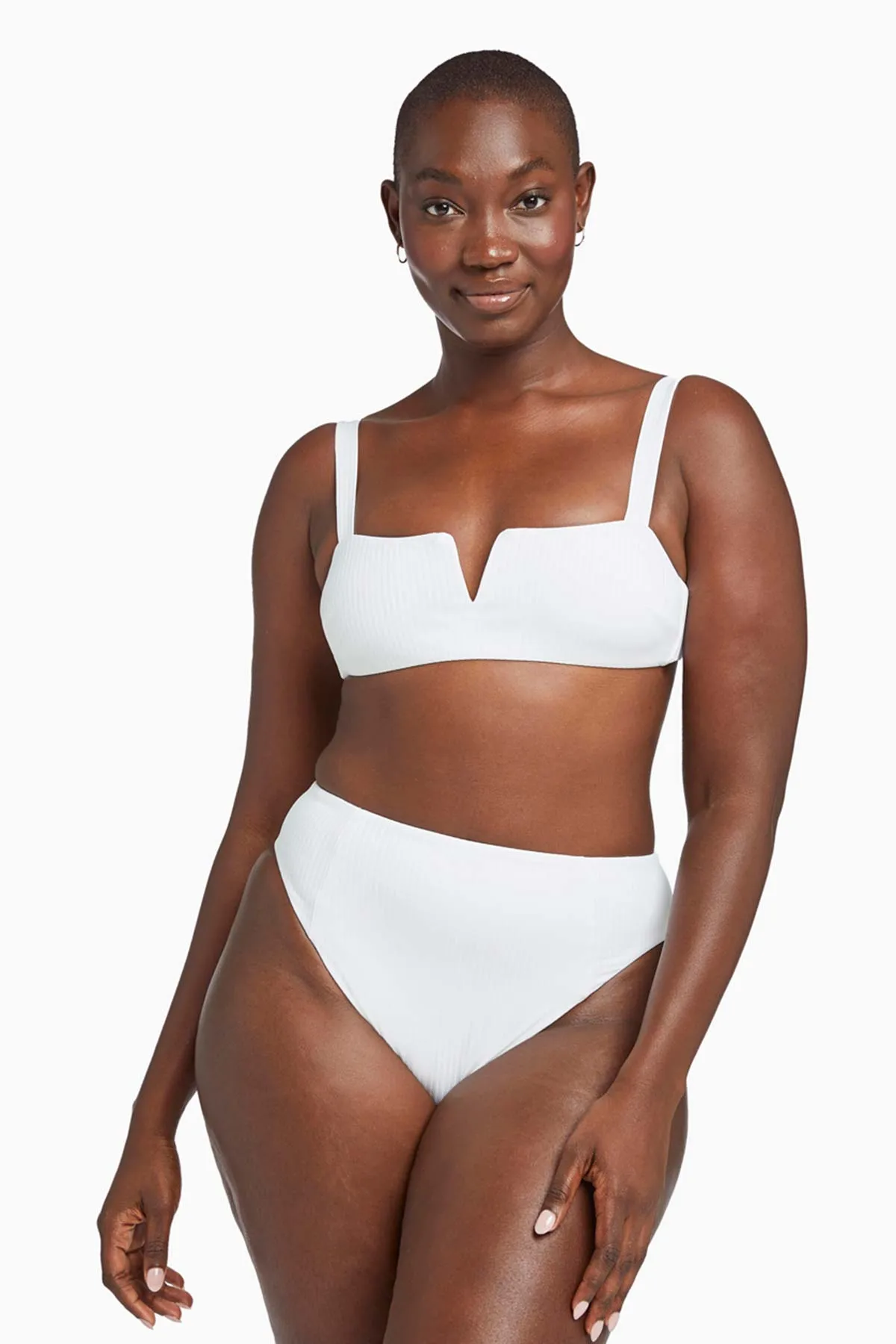 Sienna High Waist Bottom White EcoRib