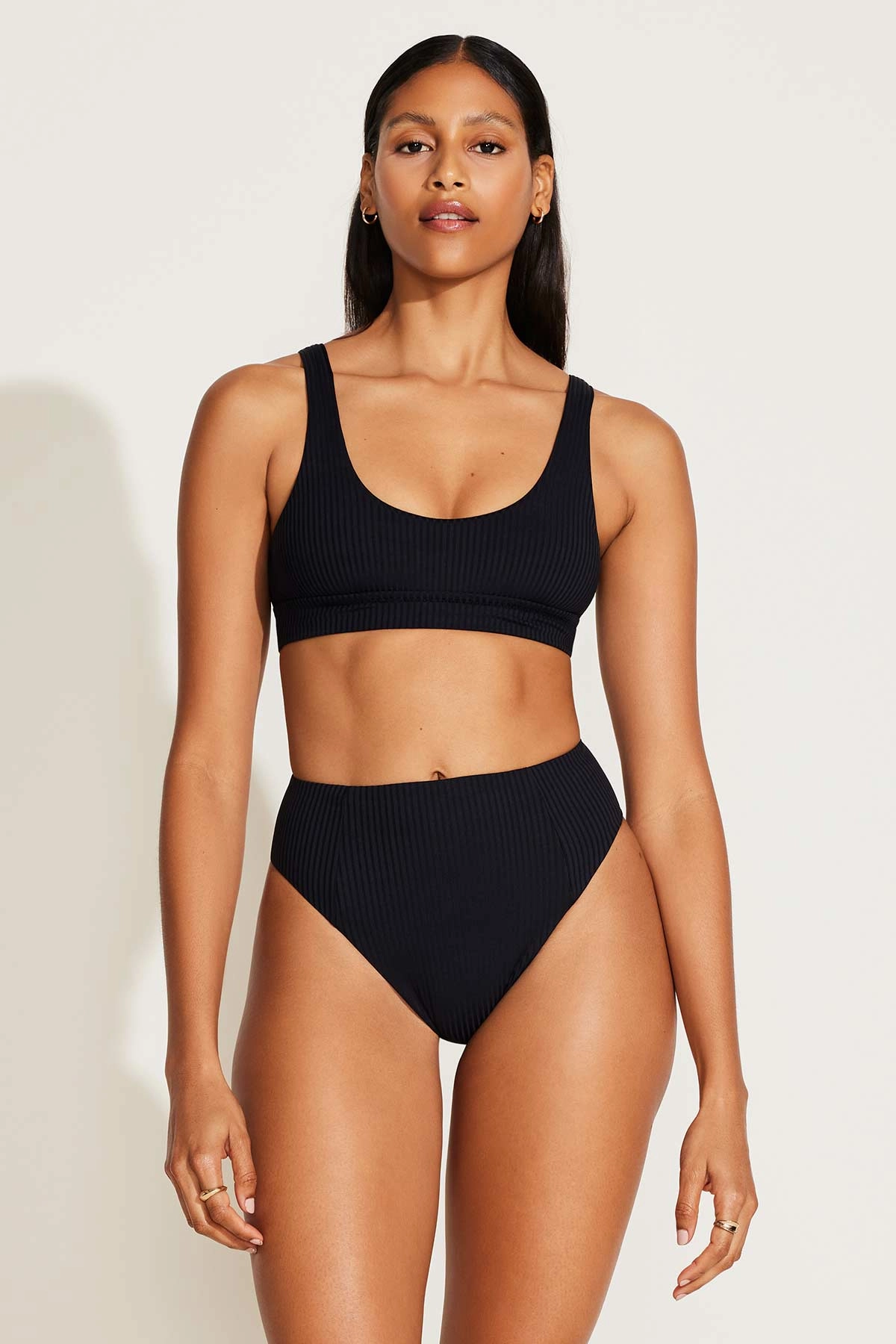 Sienna High Waist Bottom - Black EcoRib