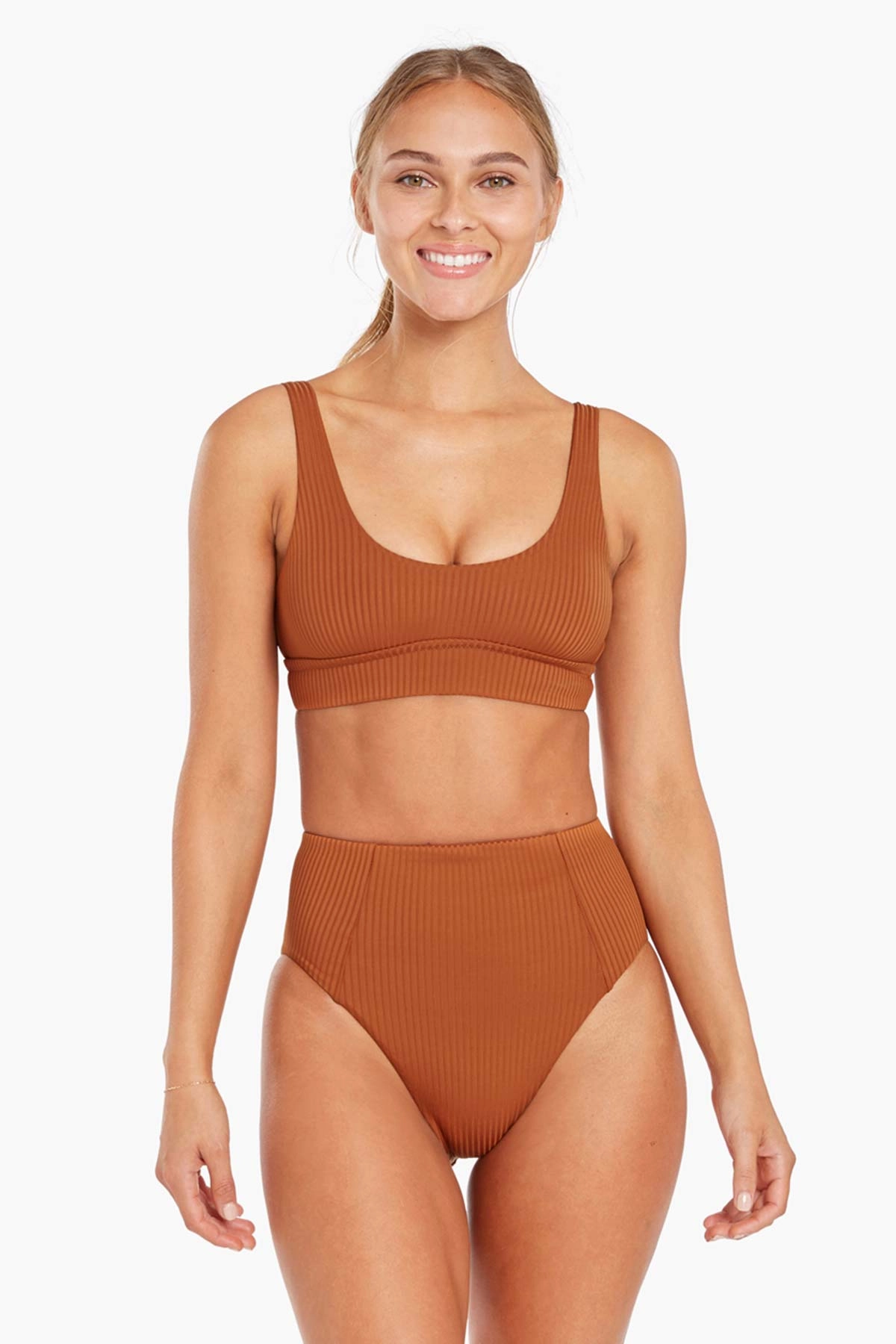 Sienna High Waist Bottom - Chai EcoRib