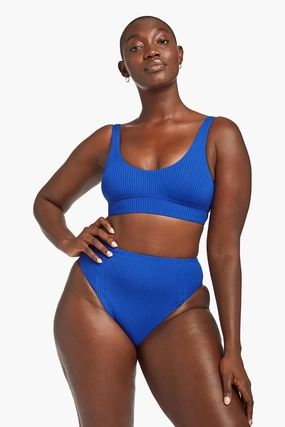 Sienna High Waist Bottom - Lagoon EcoRib