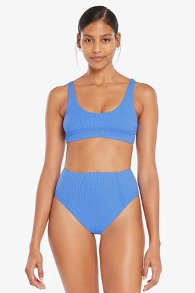 Sienna High Waist Bottom Cornflower Blue EcoRib