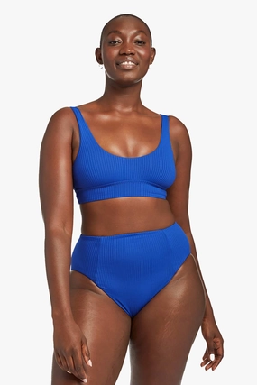 Sienna High Waist Full Cut Bottom - Lagoon EcoRib