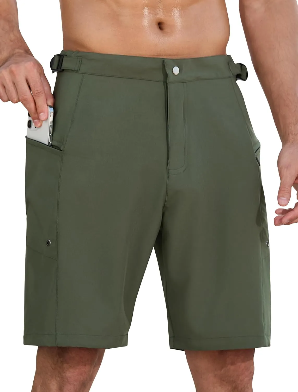 SILKWORLD Mens Swim Trunks Quick Dry 9" Board Shorts with Cargo Zip Pockets-No Liner