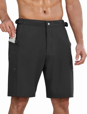 SILKWORLD Mens Swim Trunks Quick Dry 9" Board Shorts with Cargo Zip Pockets-No Liner