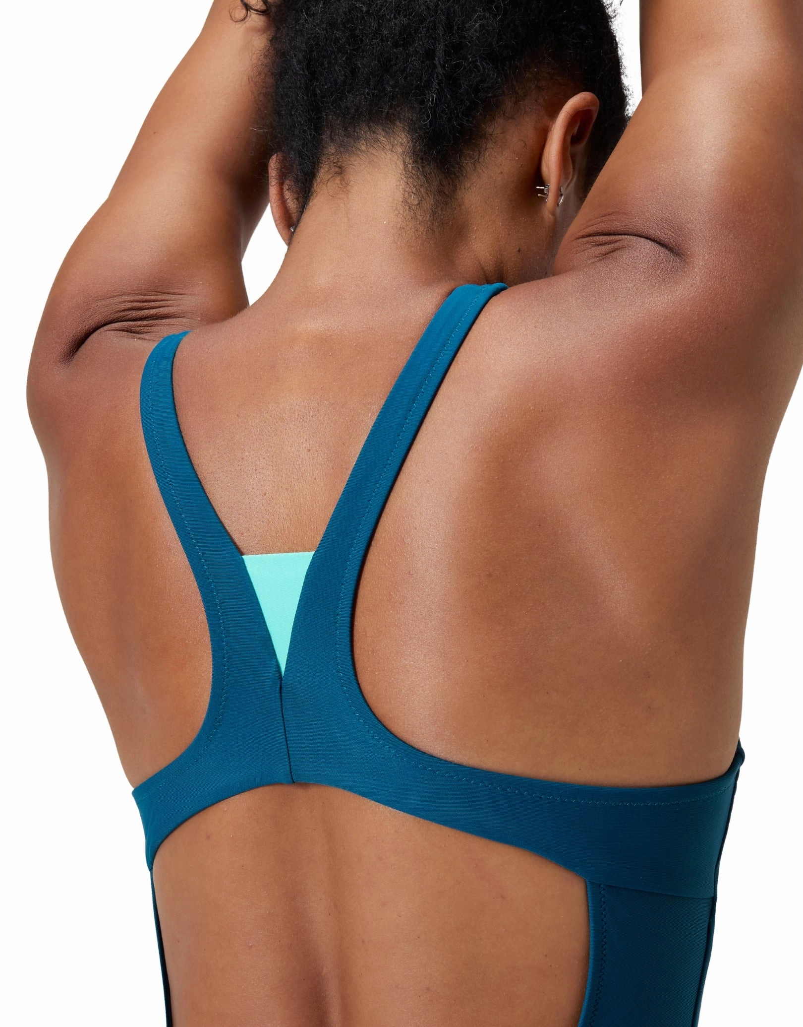 Solid Highneck Swimsuit - Dark Teal