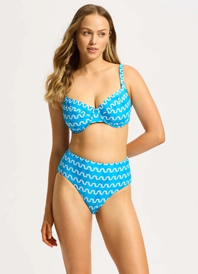 Soundwave F Cup Underwire Bikini Top - Turquoise