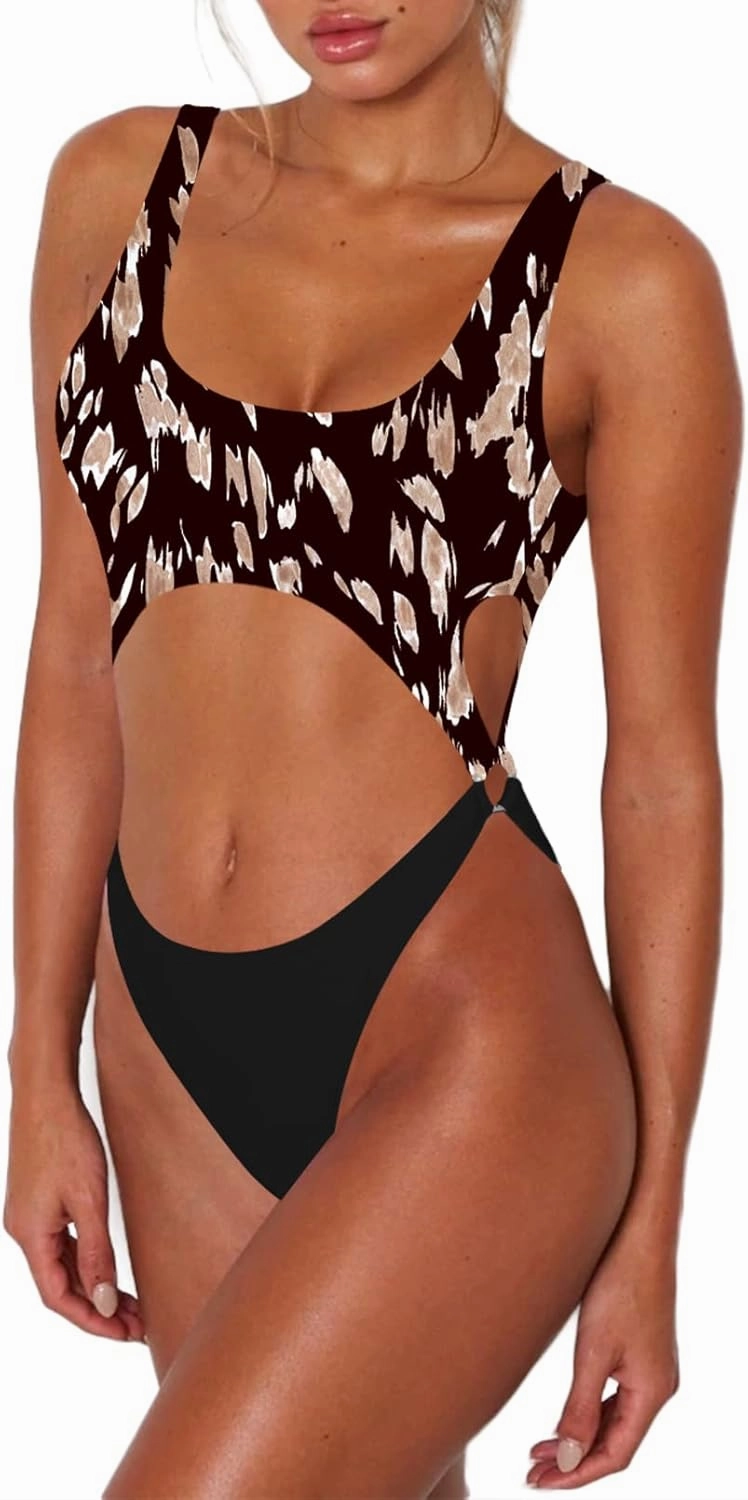 Sovoyontee Women's Sexy One Piece Swimsuits Cheeky Thong Bikini Bathing Suit