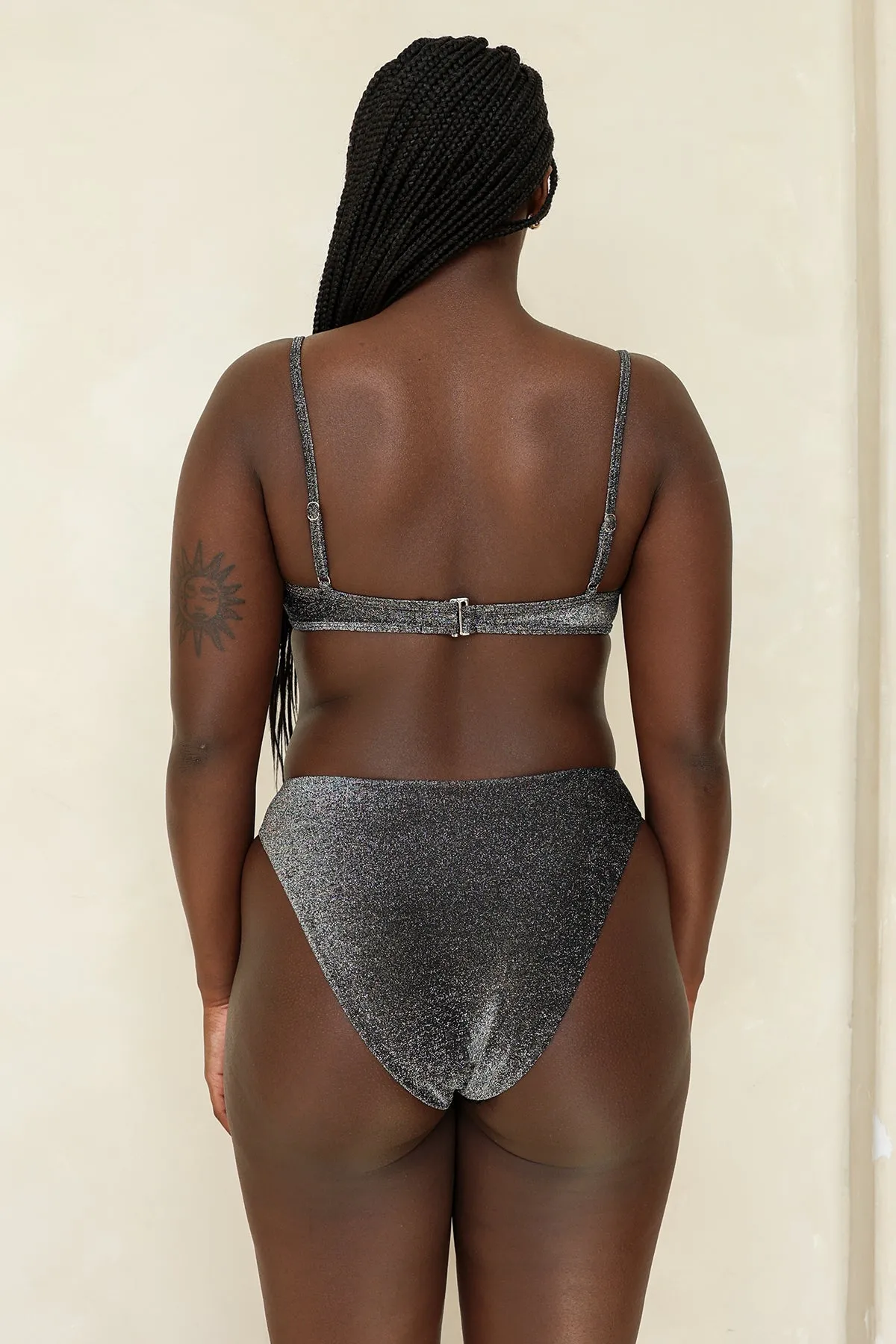 Sparkle Black Underwire Cheeky Set