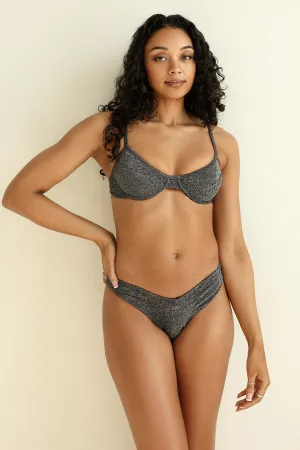 Sparkle Black Underwire Seashore Cheeky Set