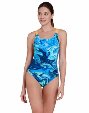 Spatial Speedback Swimsuit - Blue/Orange