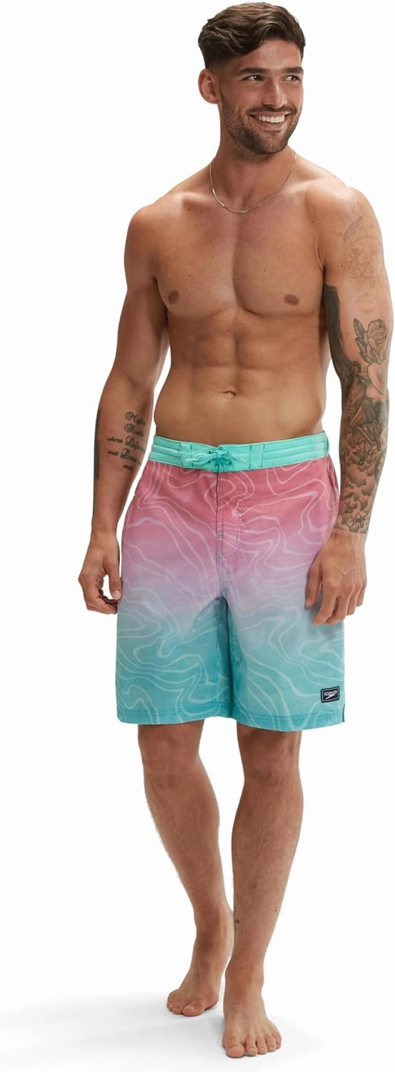 Speedo Men's Swim Trunk Knee Length Boardshort Bondi Printed