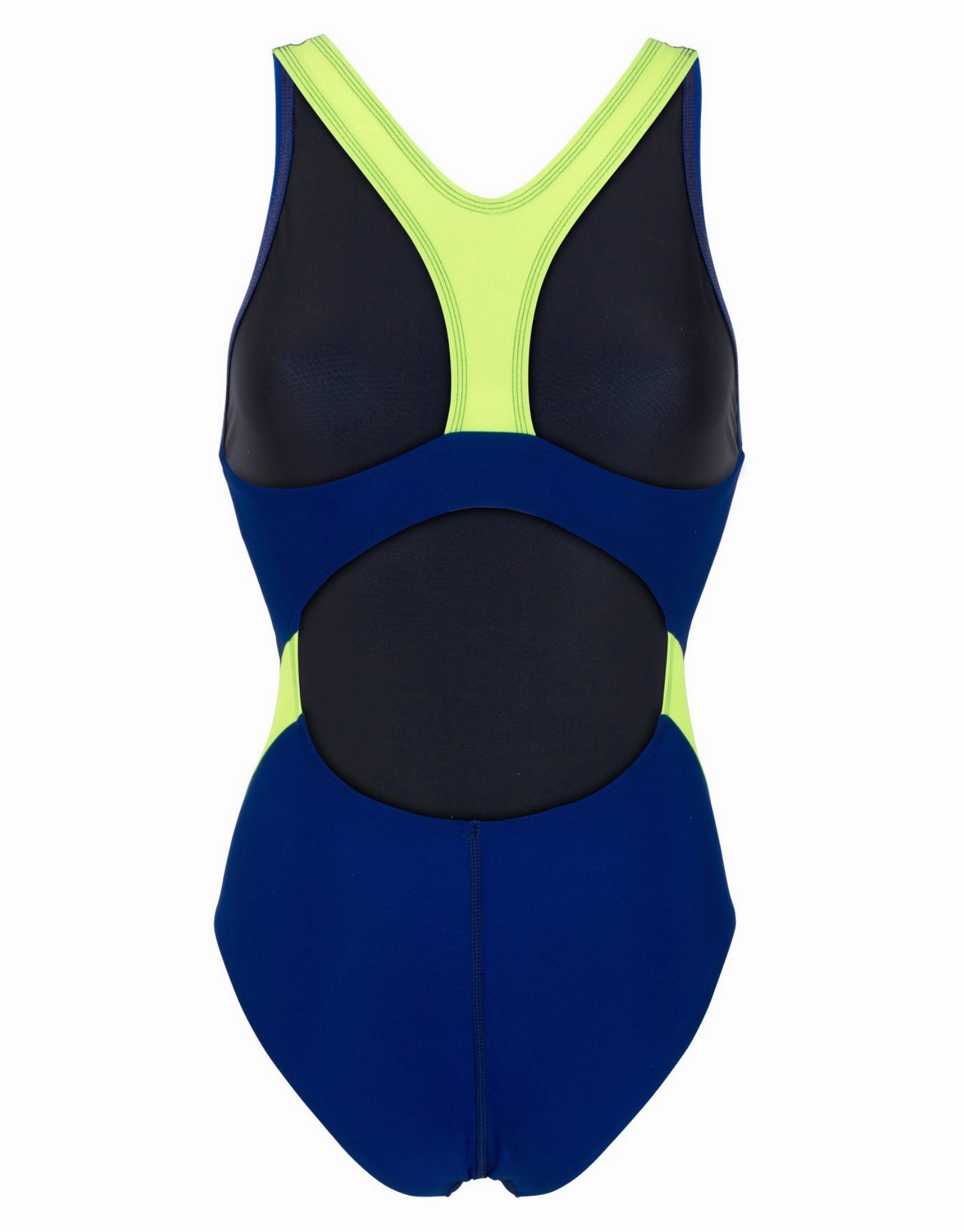 Sporty Racerback Swimsuit - Navy/Neon Green