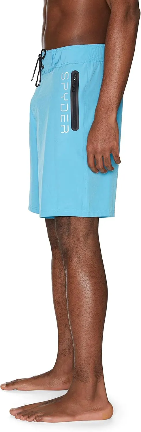 Spyder Men's Swim Trunks, Stretch, Quick-Dry, 9 Inseam Board Shorts, UPF , Pockets, Brief Liner