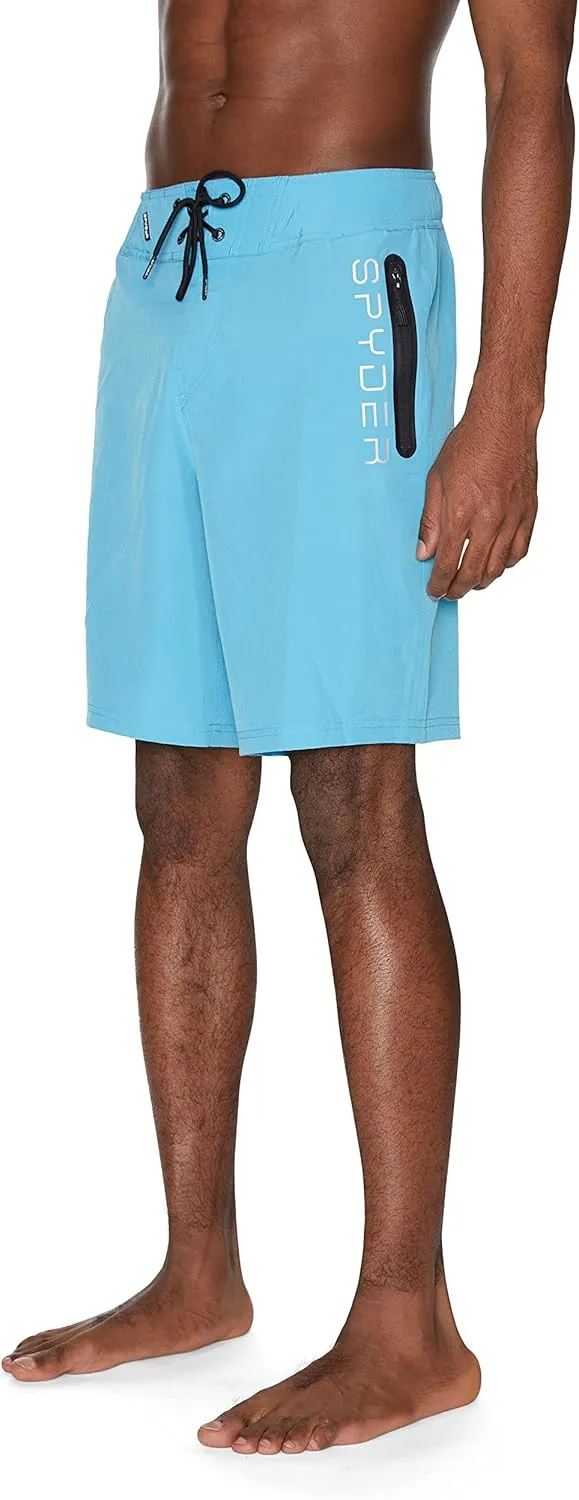Spyder Men's Swim Trunks, Stretch, Quick-Dry, 9 Inseam Board Shorts, UPF , Pockets, Brief Liner