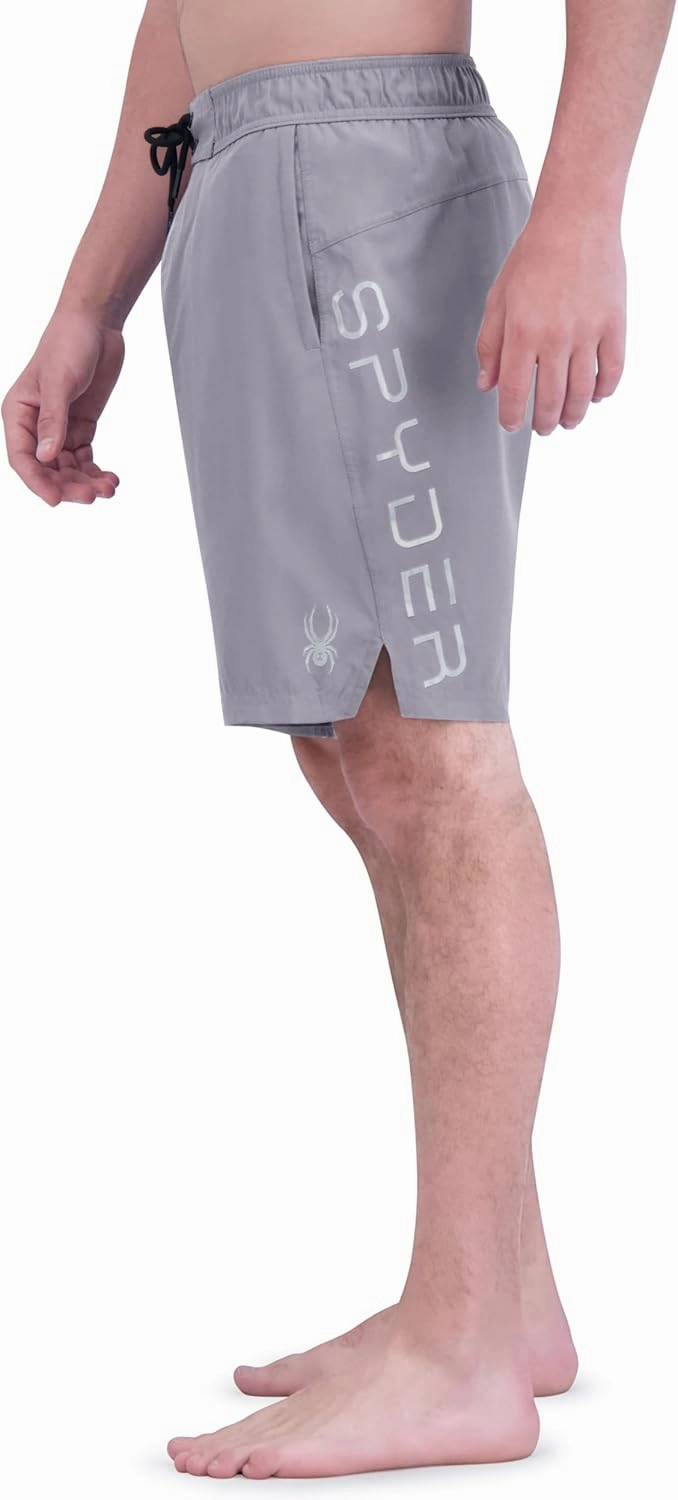 Spyder Men's Swim Trunks, Stretch, Quick-Dry, 9 Inseam Board Shorts, UPF , Pockets, Brief Liner