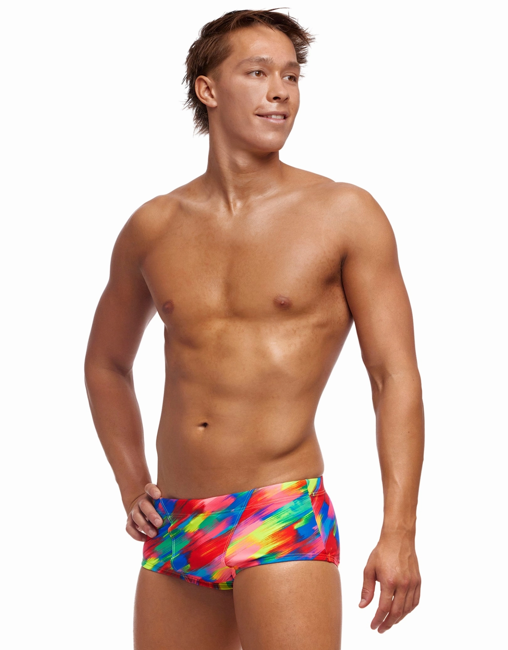 Stroked Classic Swim Trunks - Multi
