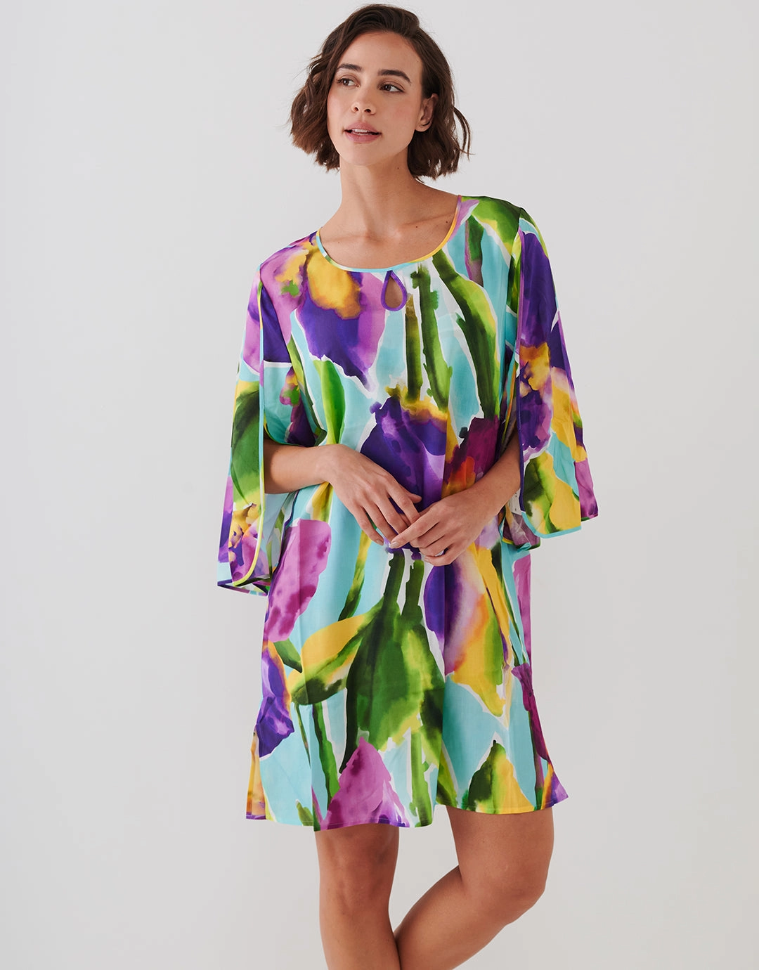 Summer Aquarelle Tunic - Aqua Iris