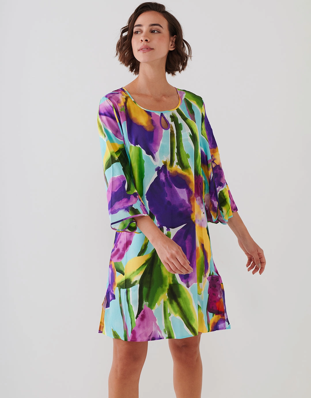 Summer Aquarelle Tunic - Aqua Iris