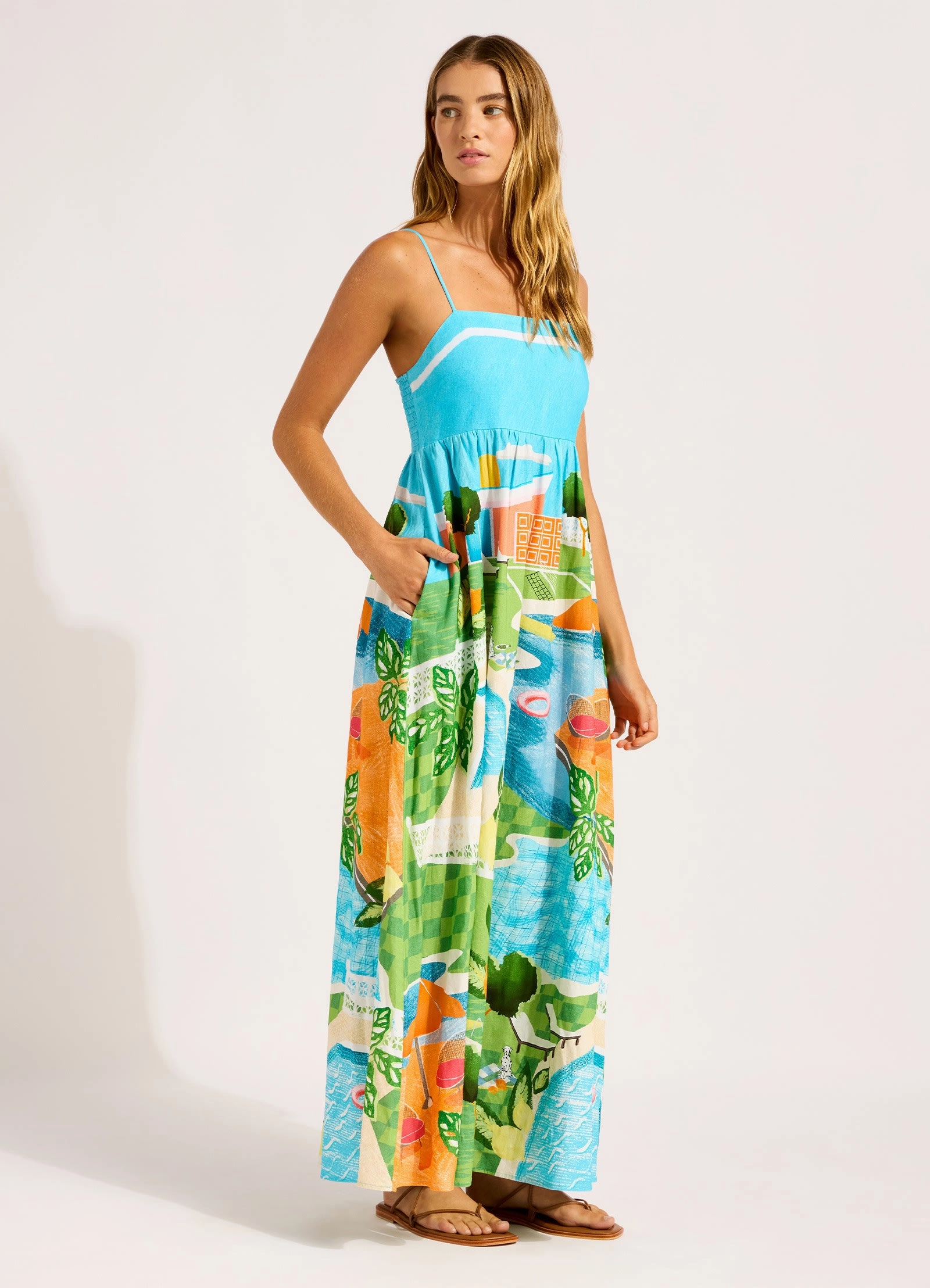 Sunset Maxi Dress - Turquoise