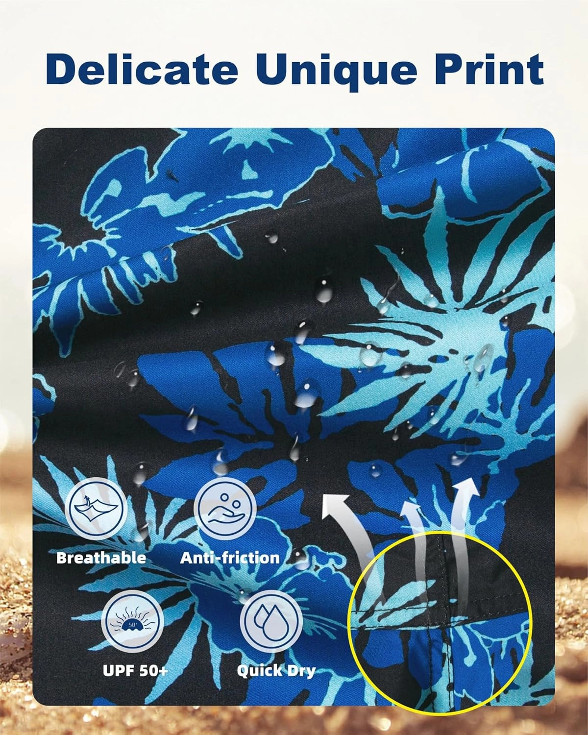SURF CUZ Mens Swim Trunks 5 Inch Swim Shorts Quick Dry Bathing Suits for Men Beach Shorts Mesh Lining Swimming Trunks