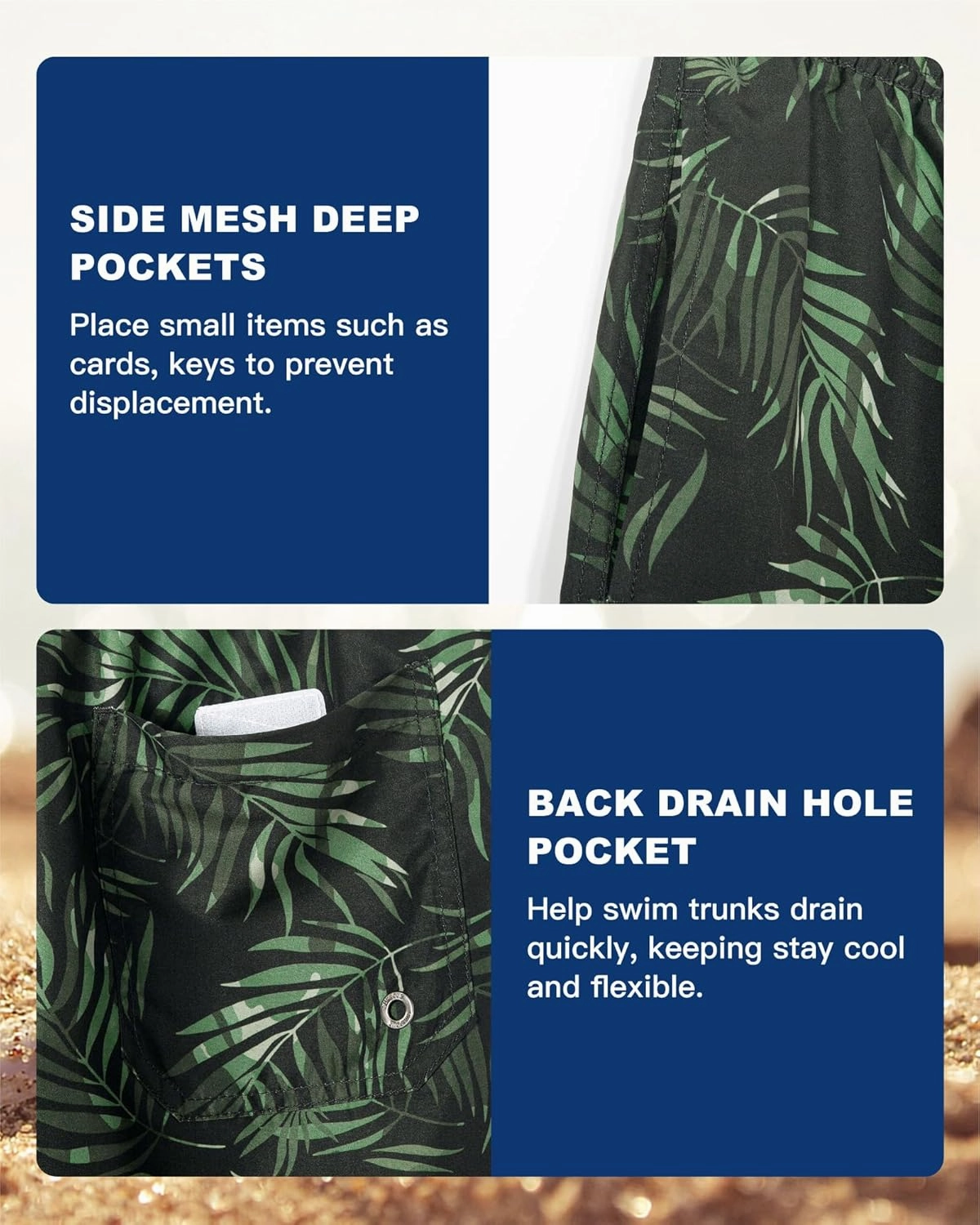 SURF CUZ Mens Swim Trunks 5 Inch Swim Shorts Quick Dry Bathing Suits for Men Beach Shorts Mesh Lining Swimming Trunks