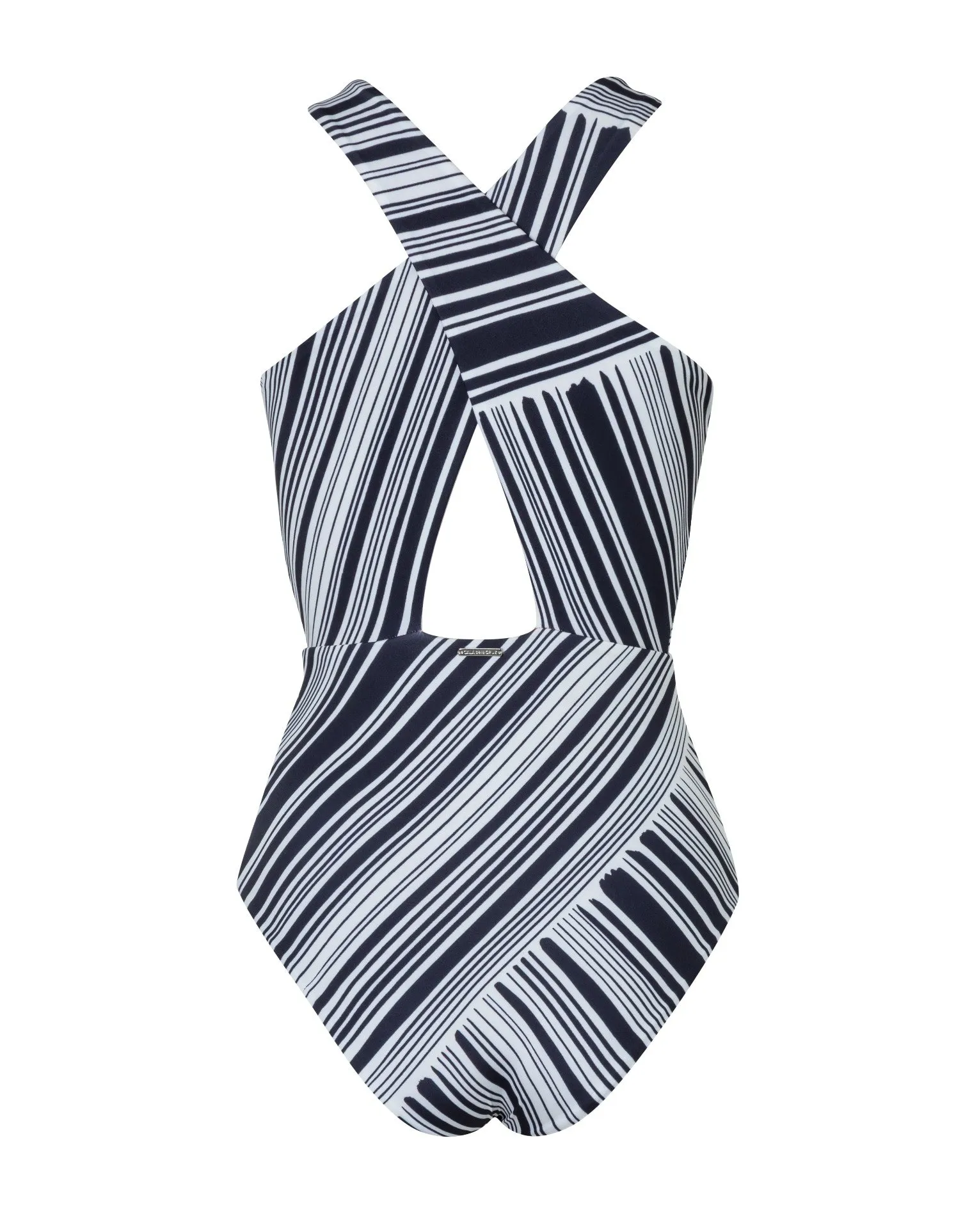 Susana One Piece Swimsuit with Cross Front, Hammock BW