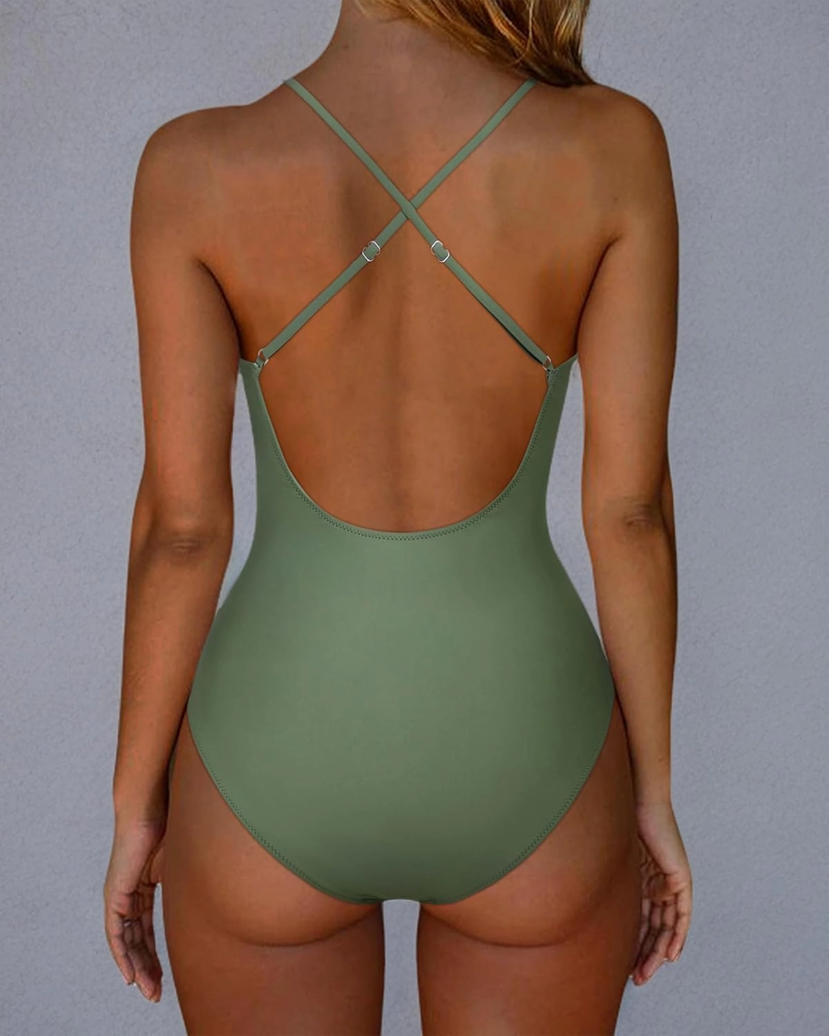 SUUKSESS Women Sexy Tummy Control One Piece Swimsuits Square Neck Bathing Suits