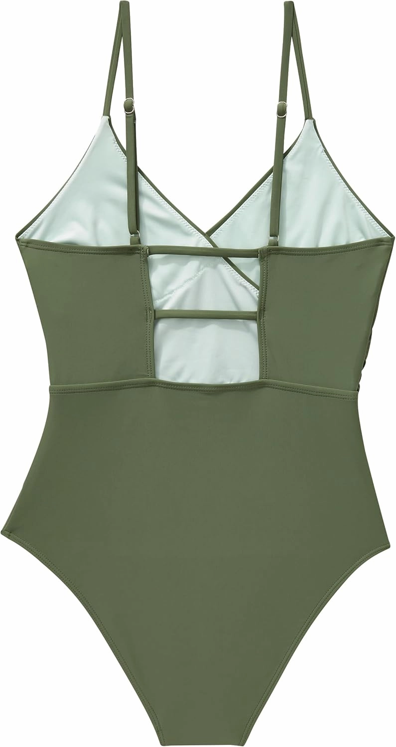 SUUKSESS Women Sexy Wrap Push Up One Piece Swimsuit Tummy Control Bathing Suit