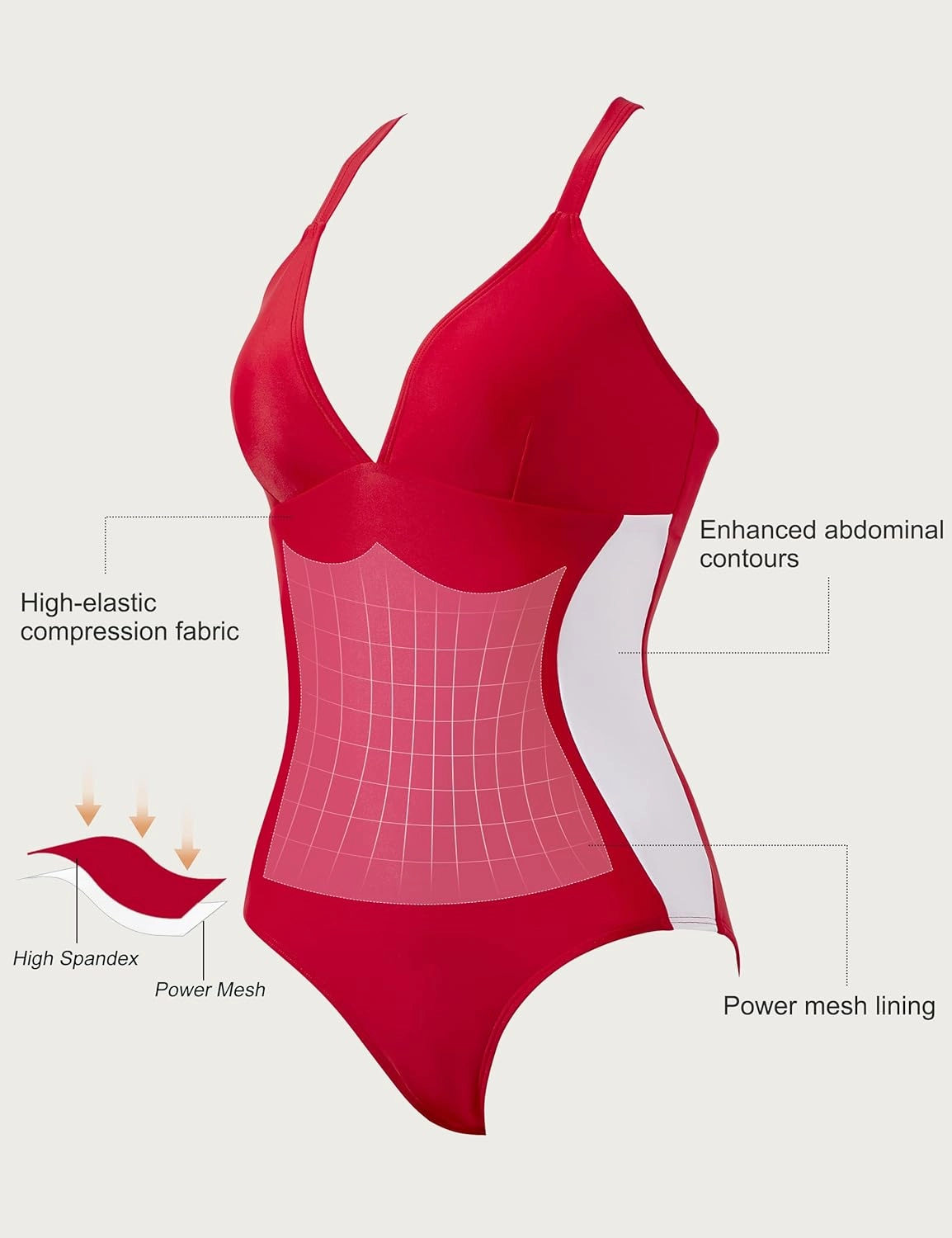 SUUKSESS Women Slimming Tummy Control One Piece Swimsuit Sexy Bathing Suit