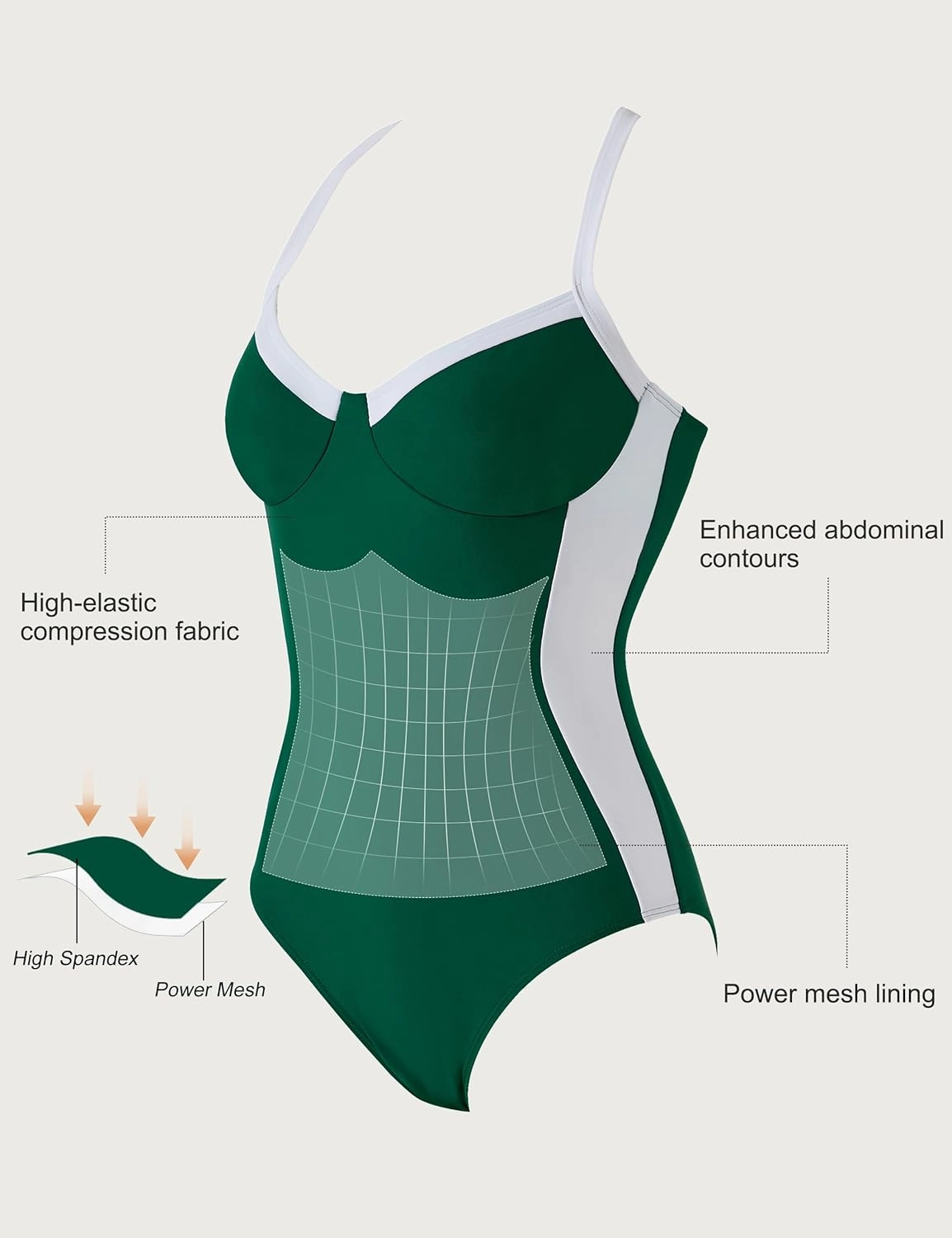 SUUKSESS Womens Tummy Control One Piece Swimsuit Sexy Crisscross Back Bathing Suit