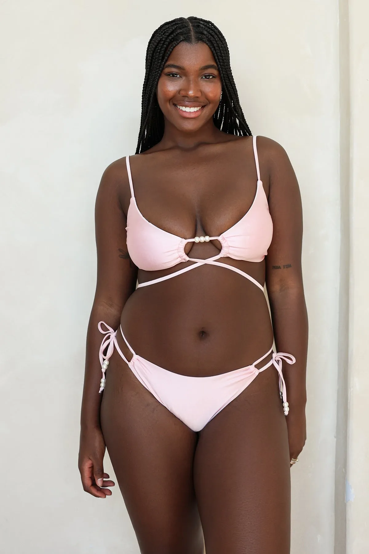 Sweet Pink Bandeau Cheeky Set