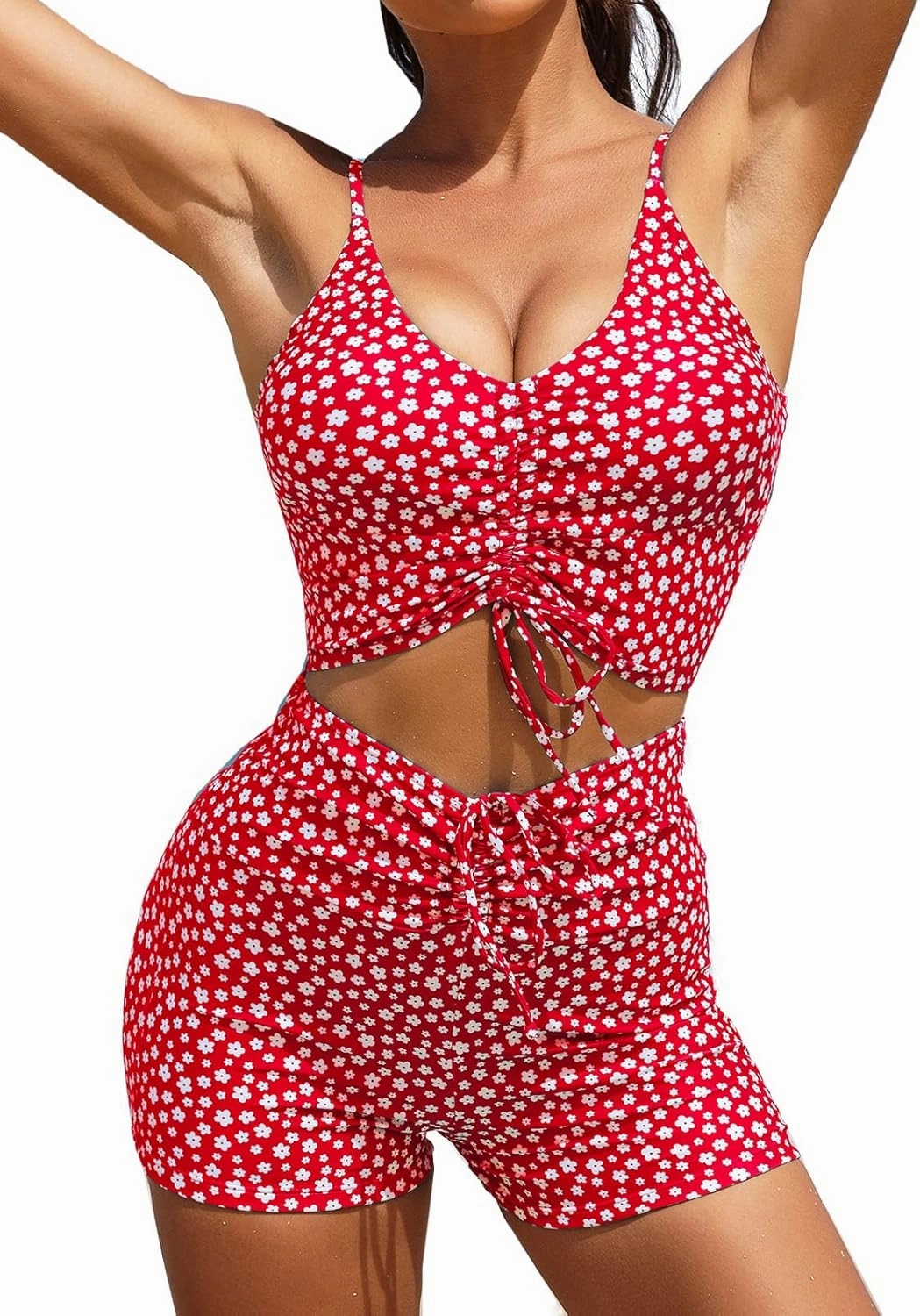 Swmmer Liket High Waisted Bikini Sets for Women Boy Shorts Swimsuits Sporty Bathing Suit