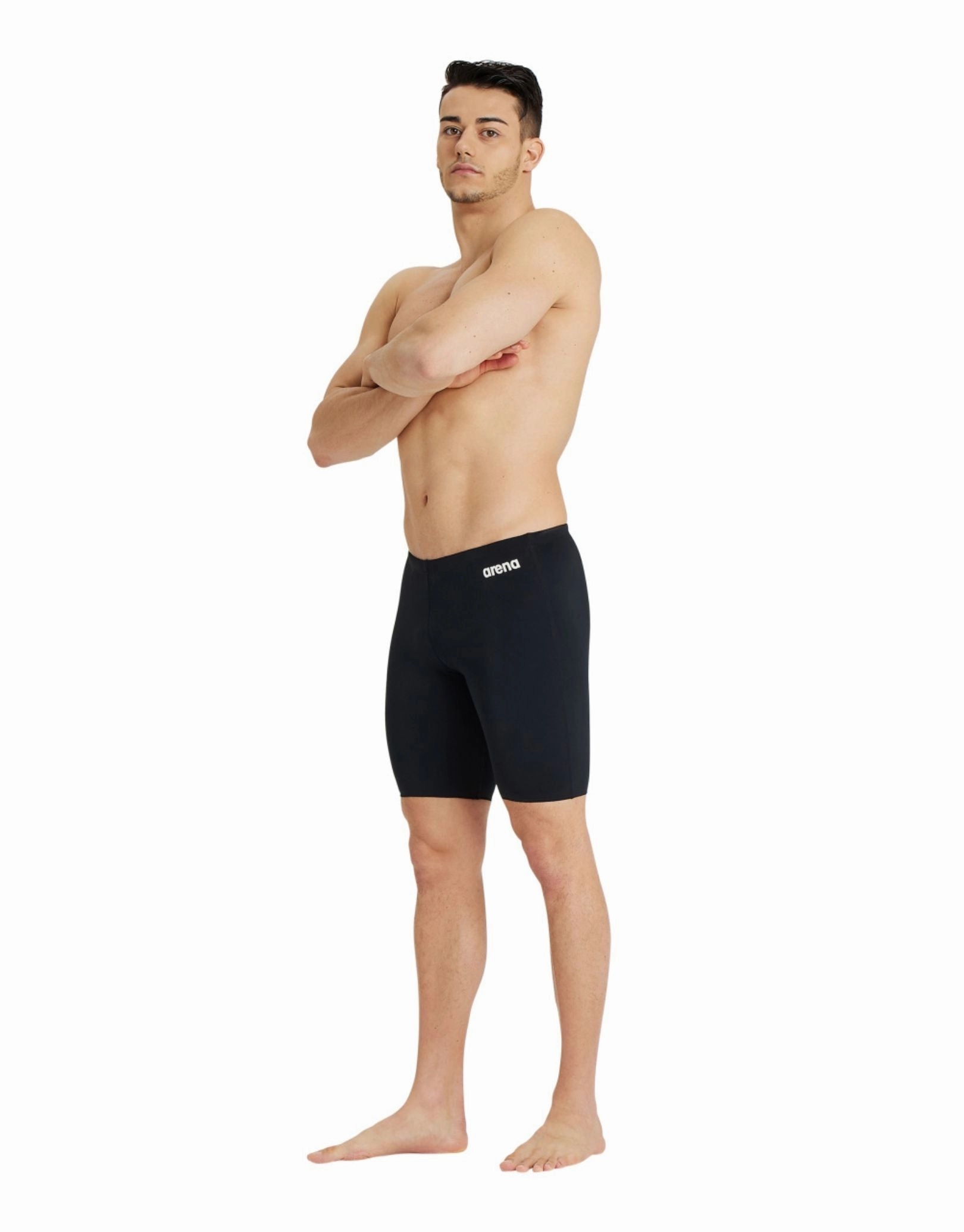 Team Solid Swim Jammer - Black/White