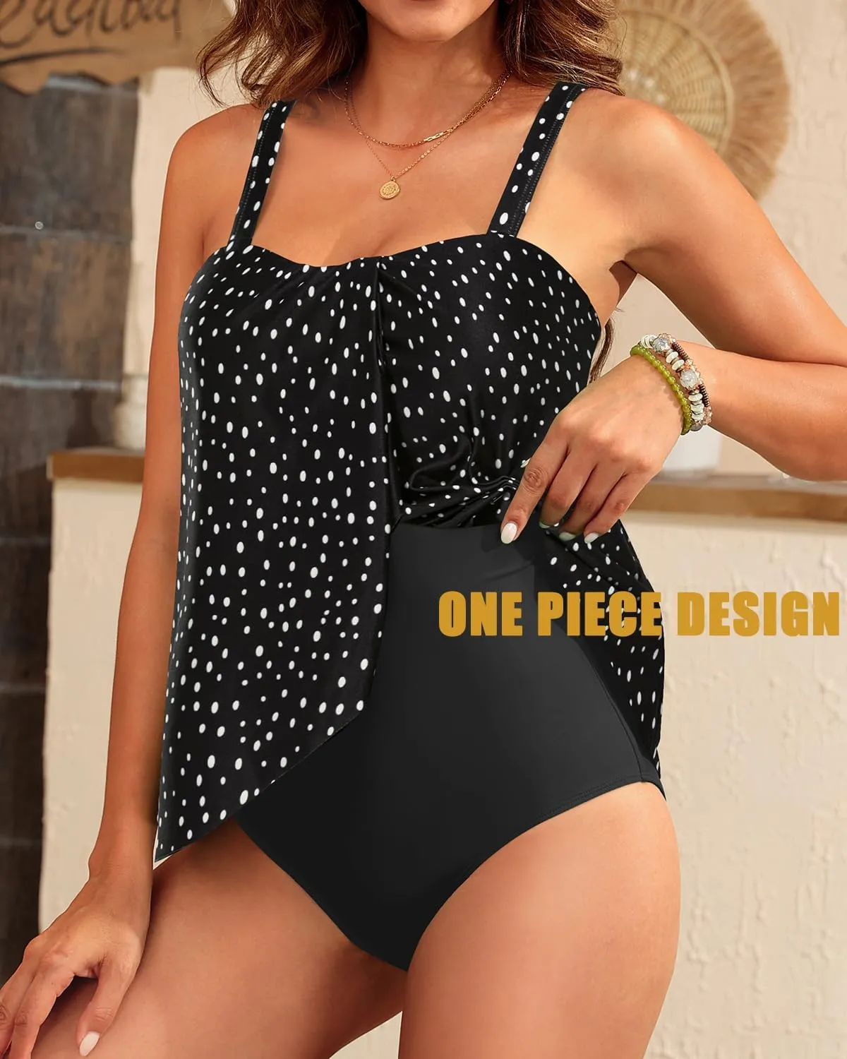 Tempt Me One Piece Swimsuit for Women - Flyaway Layer Tummy Control Bathing Suit 2025 Swimwear