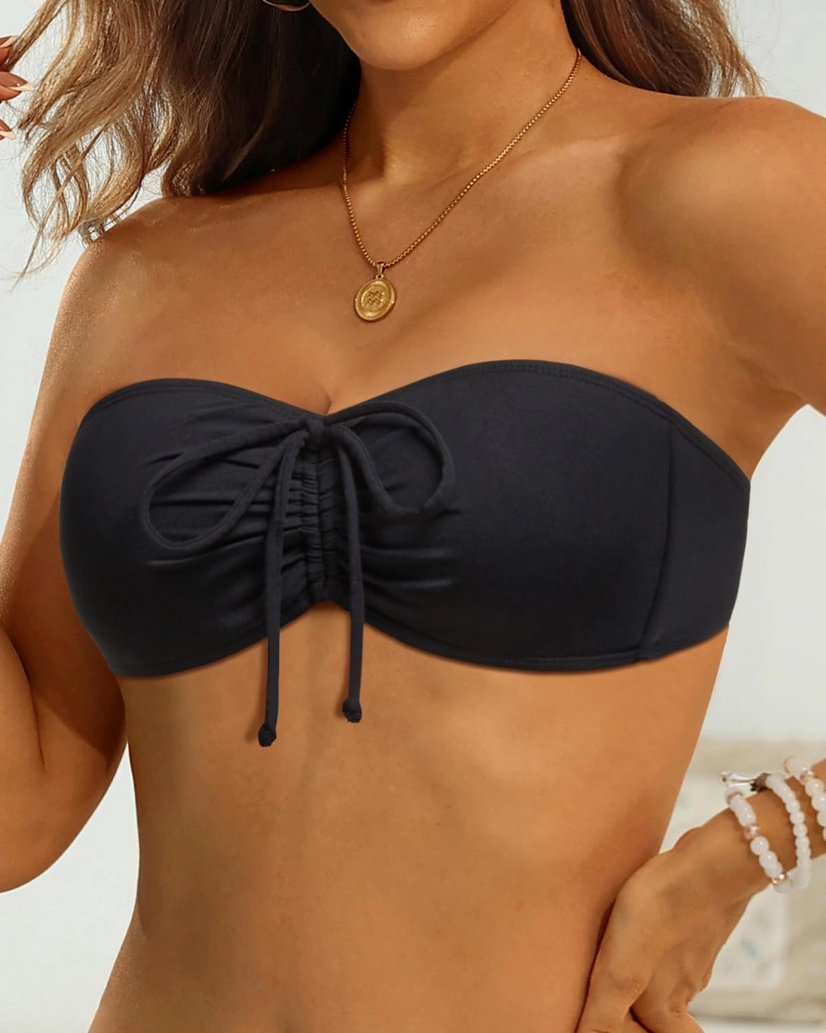 Tempt Me Women Bandeau Bikini Top Strapless Swim Tops Tube Halter Swimsuit Top Only