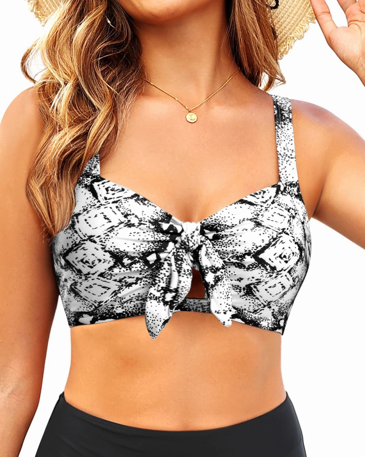 Tempt Me Women Bikini Tops Push Up Swim Top Front Tie Knot Bathing Suit Top Only
