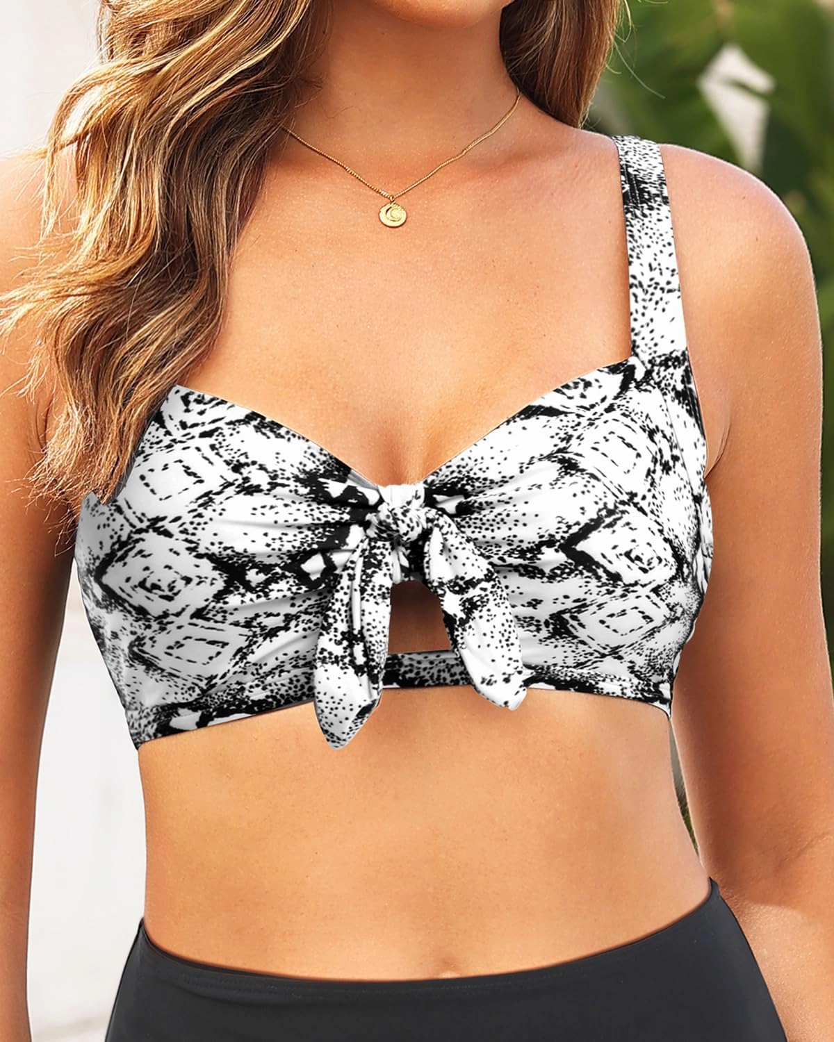 Tempt Me Women Bikini Tops Push Up Swim Top Front Tie Knot Bathing Suit Top Only