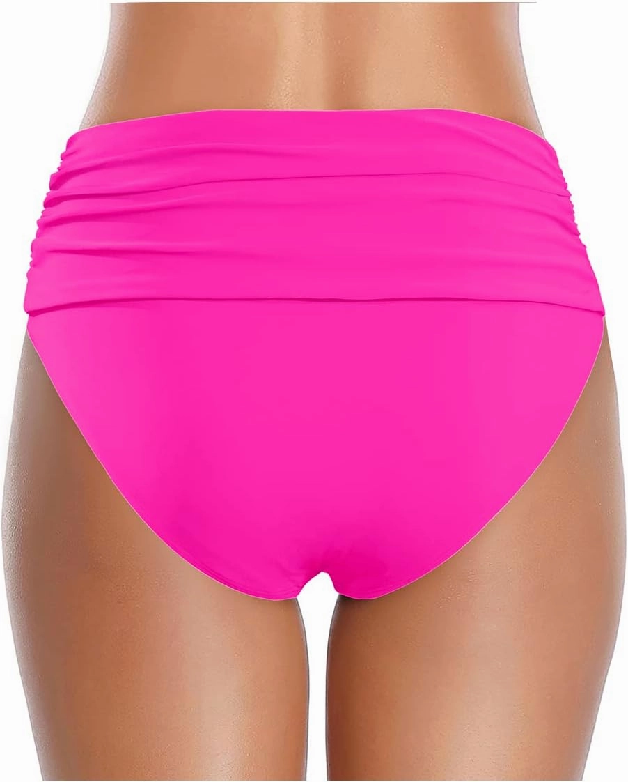 Tempt Me Women's High Waisted Bikini Bottom Tummy Control Ruched Bathing Suit Swim Bottom