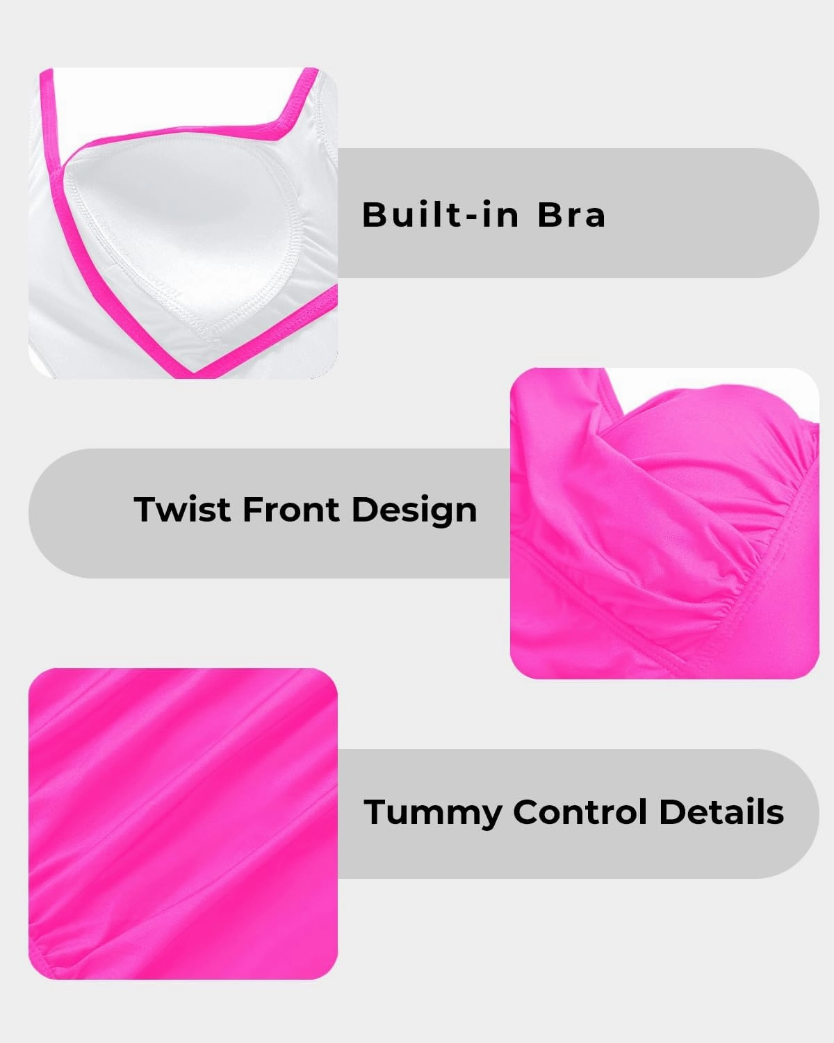 Tempt Me Women Tummy Control One Piece Swimsuits with Shorts Boyleg Retro Bathing Suit Halter Swimwear