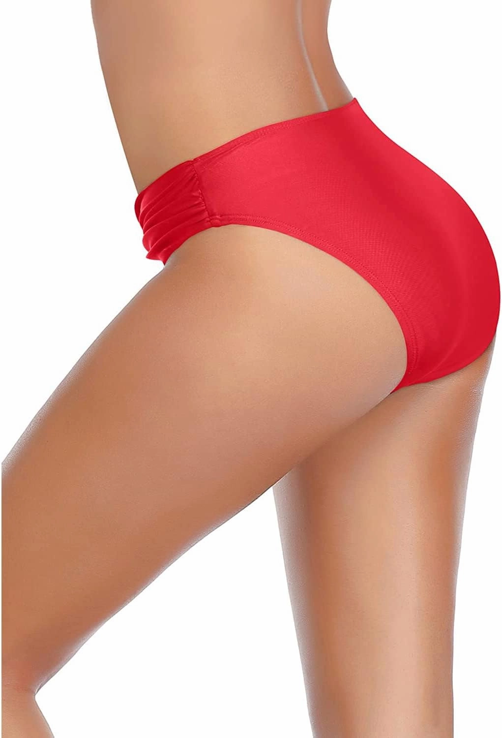 Tempt Me Women Twist Bikini Bottom Moderate High Cut Bathing Suit Bottoms Ruched Swimsuit Bottom