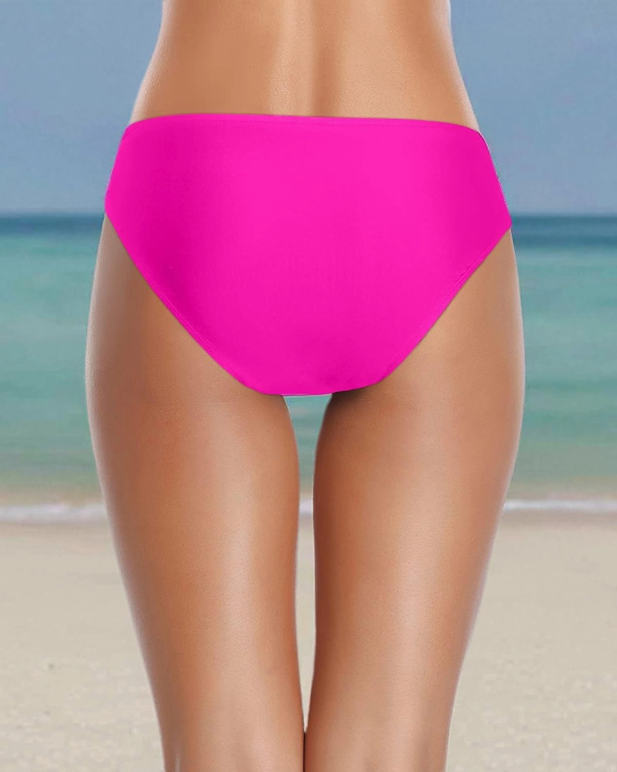 Tempt Me Women Twist Bikini Bottom Moderate High Cut Bathing Suit Bottoms Ruched Swimsuit Bottom