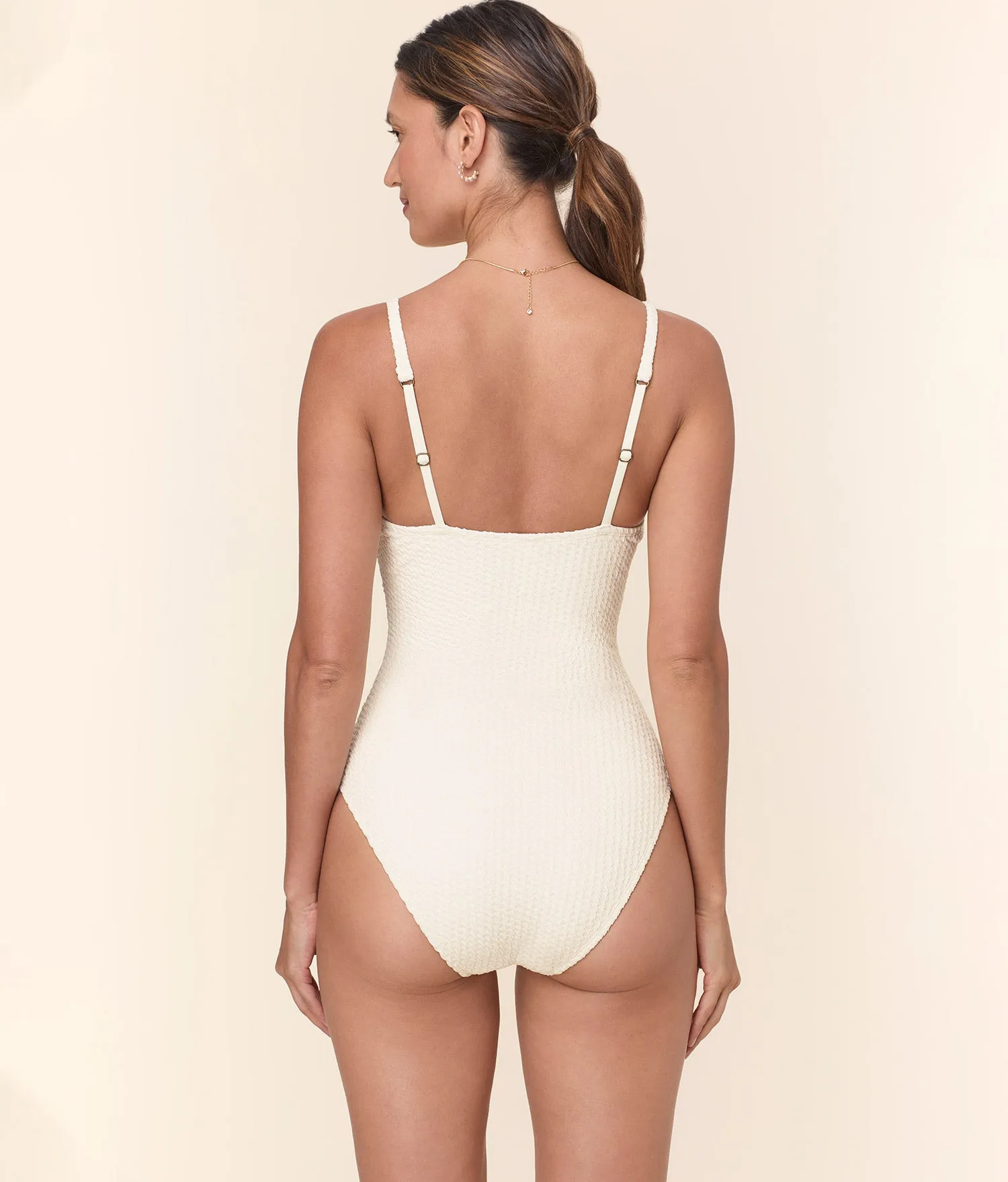 The Amalfi One Piece - Textured Weave - Gardenia - Classic
