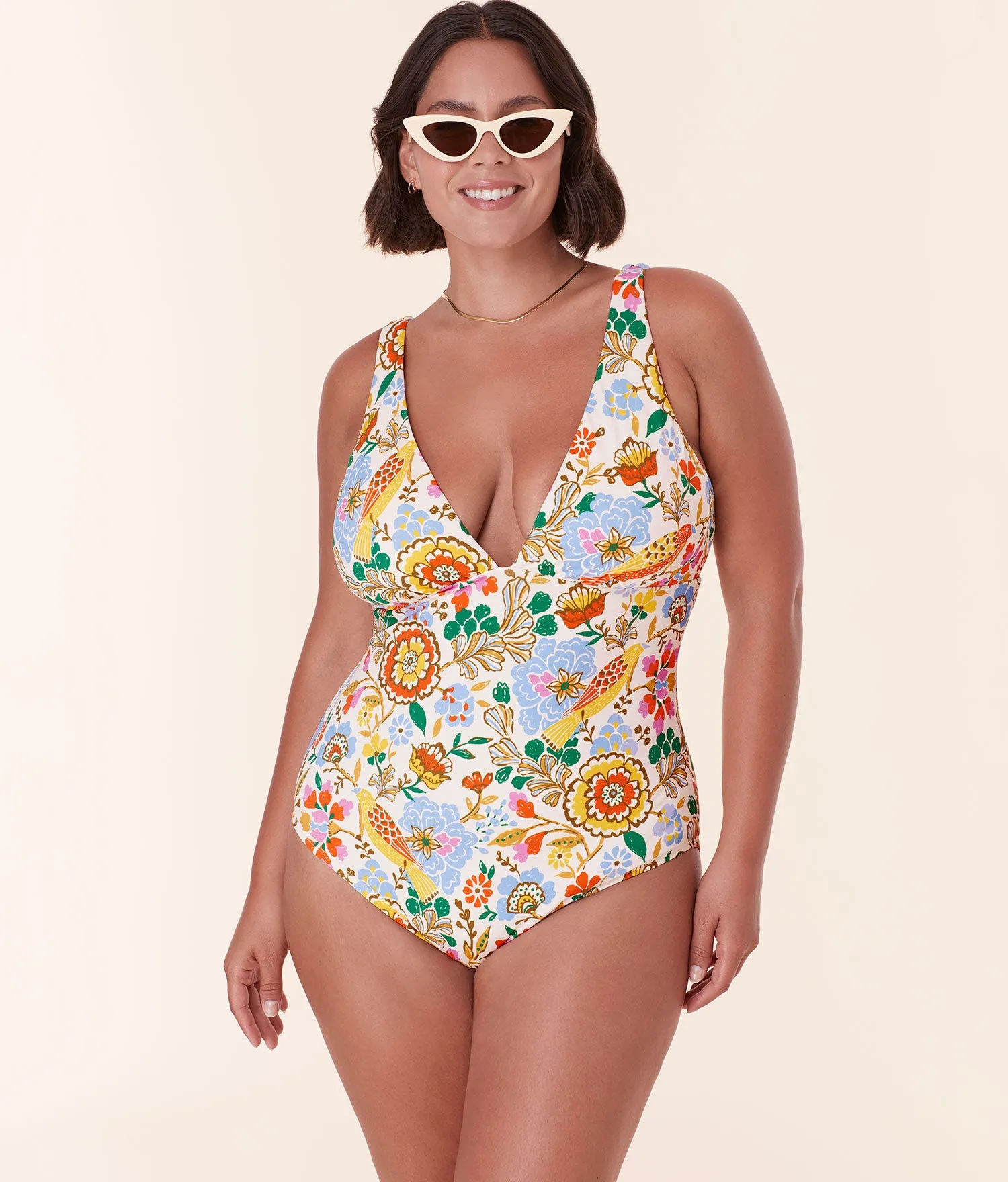 The Augustine One Piece - Eco Nylon - Bird Floral - Classic
